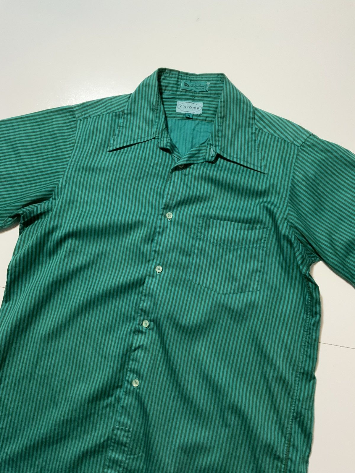 Designer × Vintage 70s 80s Cuzzens Switzerland Woven Cabana Beach Stripe Shirt Size US M / EU 48-50 / 2 - 3 Thumbnail