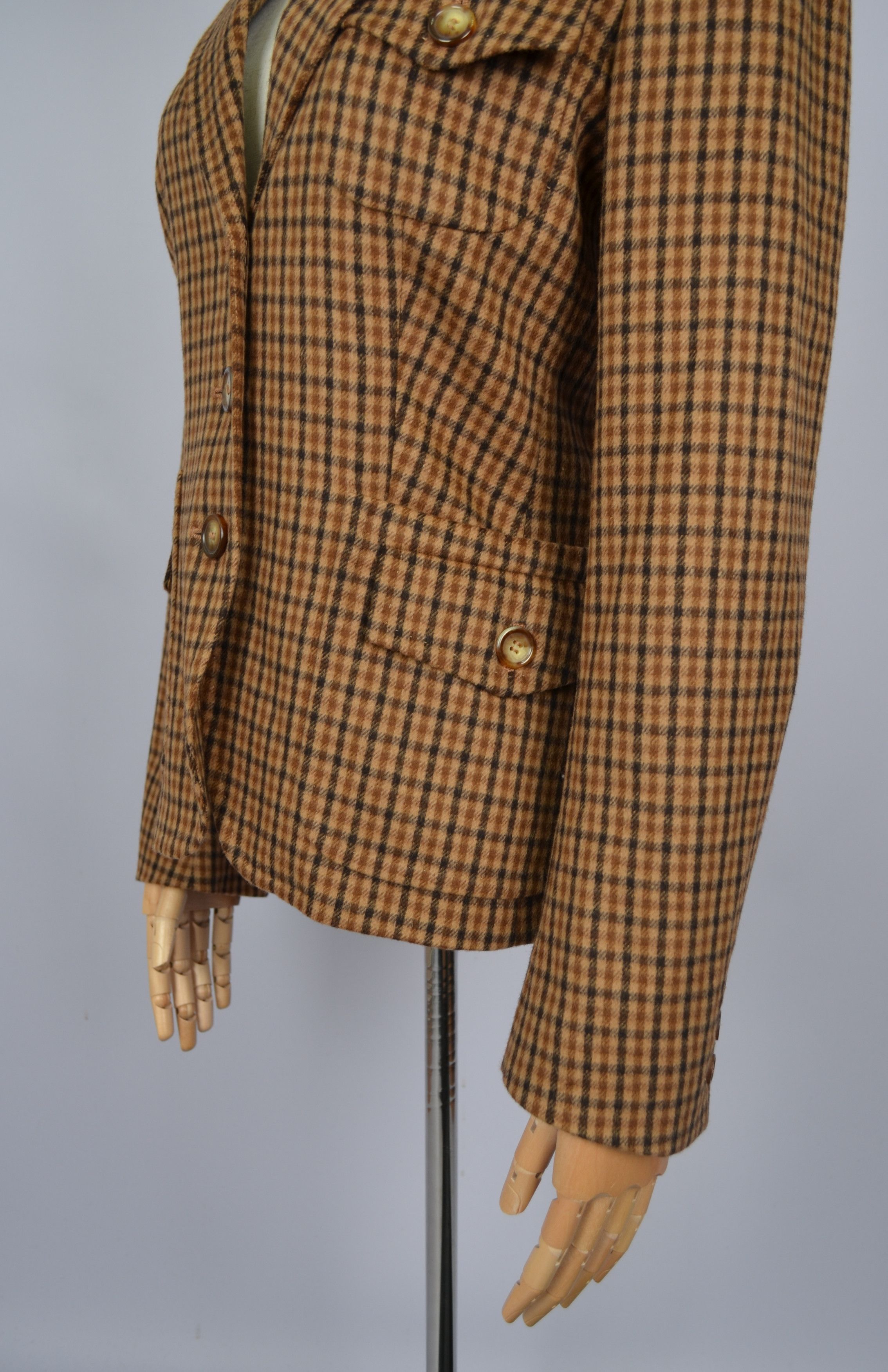 Designer × Max Mara Max Mara Check Brown Wool Angora Blazer Jacket Size US6 Size M / US 6-8 / IT 42-44 - 6 Thumbnail