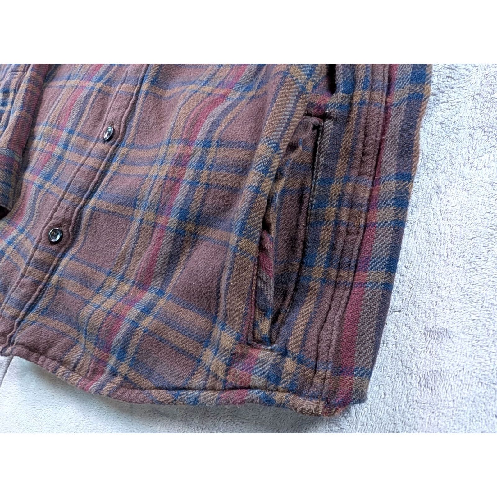 RVCA RVCA Shirt Mens Regular Brown Plaid Button-Up Long Sleeve Large Wool/Cotton Flannel Button-Down Western Theme Size US L / EU 52-54 / 3 - 4 Thumbnail