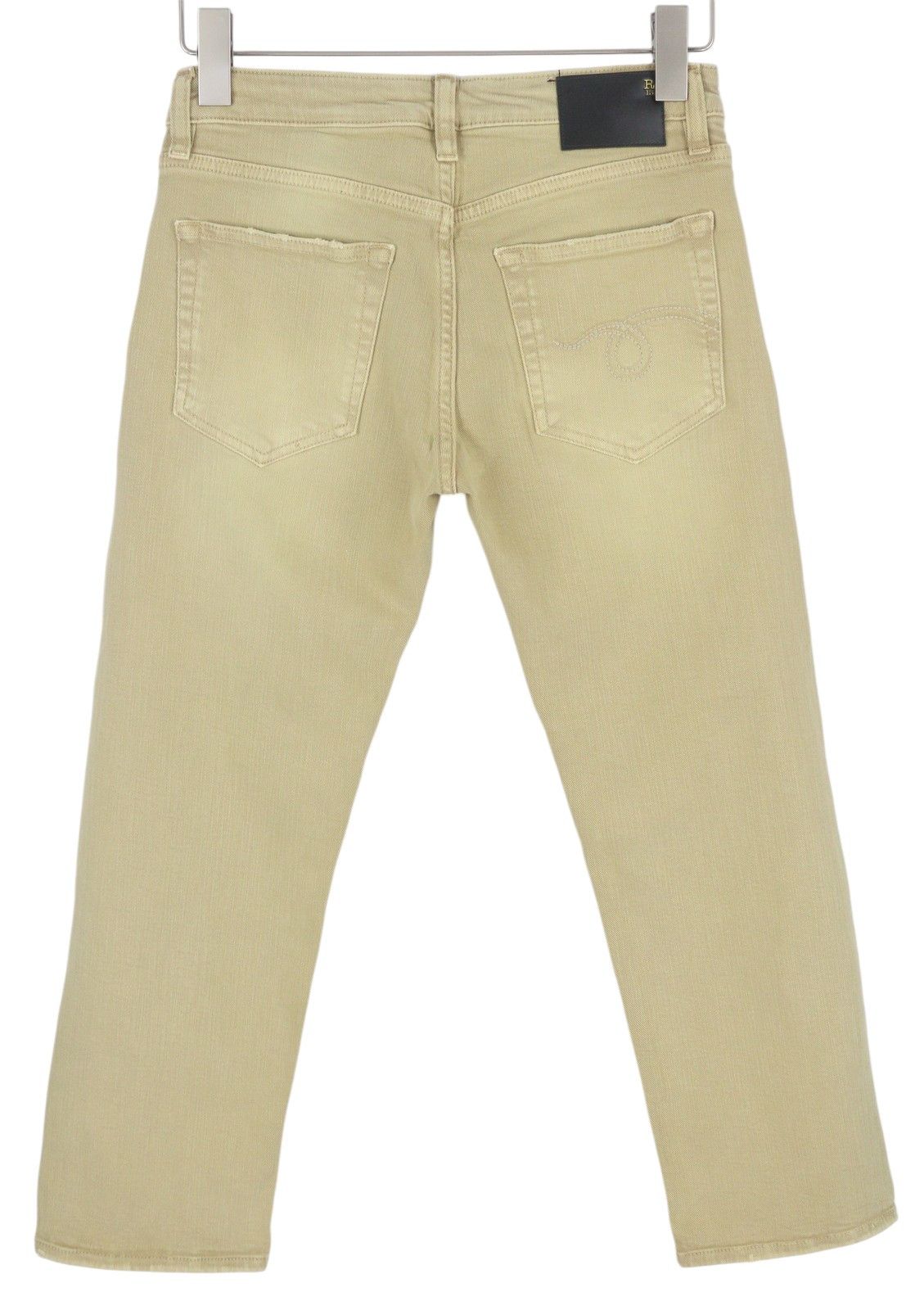 R13 BOY STRAIGHT 28 Khaki Stretch Washed Ankle Casual 86288 Size 28" / US 6 / IT 42 - 4 Thumbnail