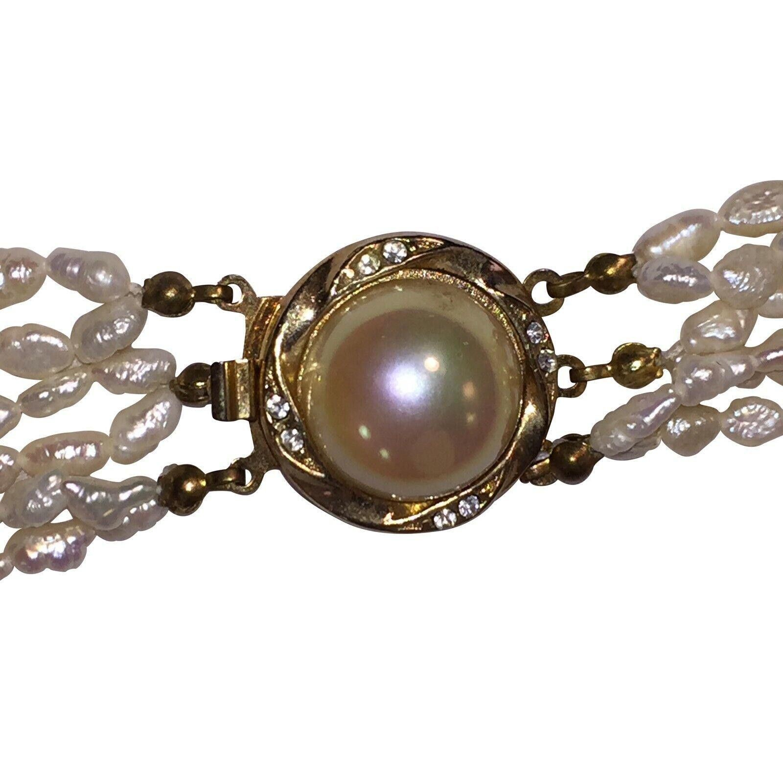 Designer Vintage Freshwater Pearl Bead Multi Strand Necklace Size ONE SIZE - 6 Thumbnail