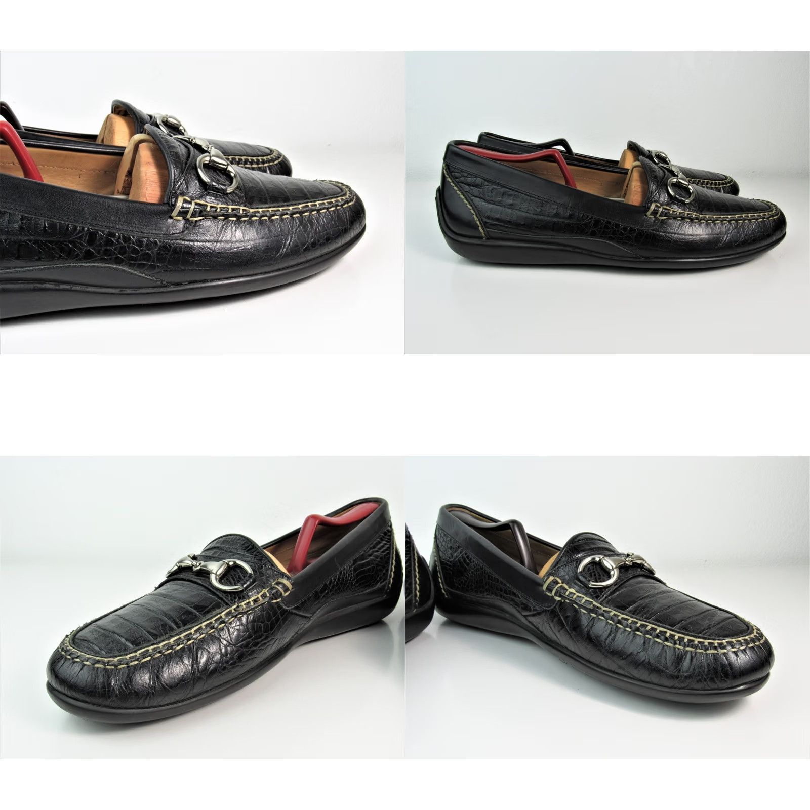Vintage Martin Dingman Black Loafers Mens 11.5 Medium Casual Slip On Leather Alligator Grain Size US 11 / EU 44 - 8 Thumbnail