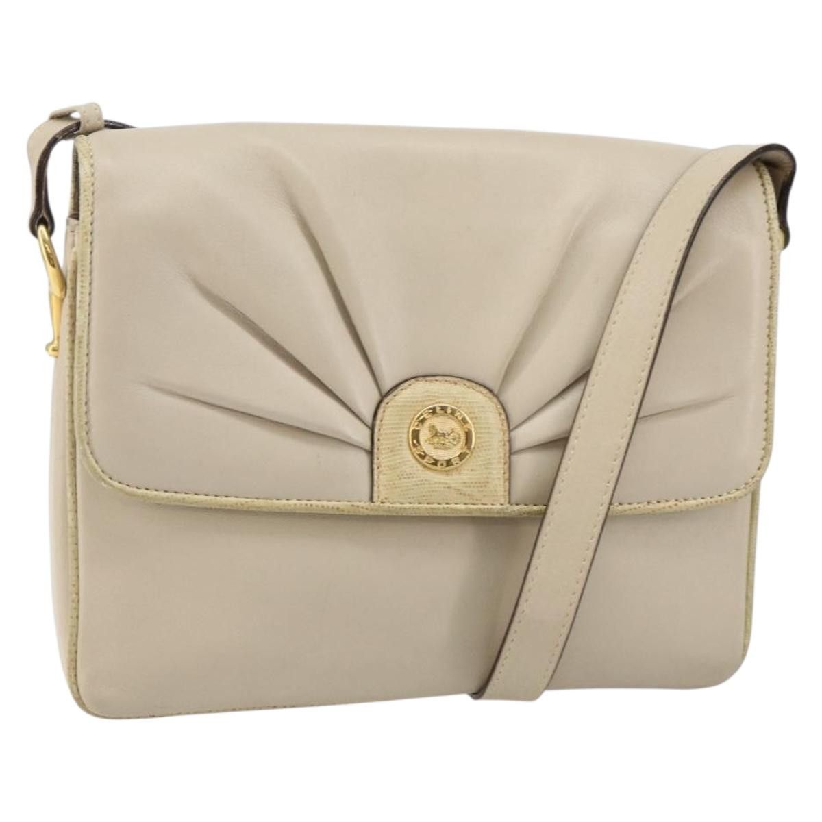 Celine CELINE Shoulder Bag Leather Beige Gold Size ONE SIZE - 1 Thumbnail