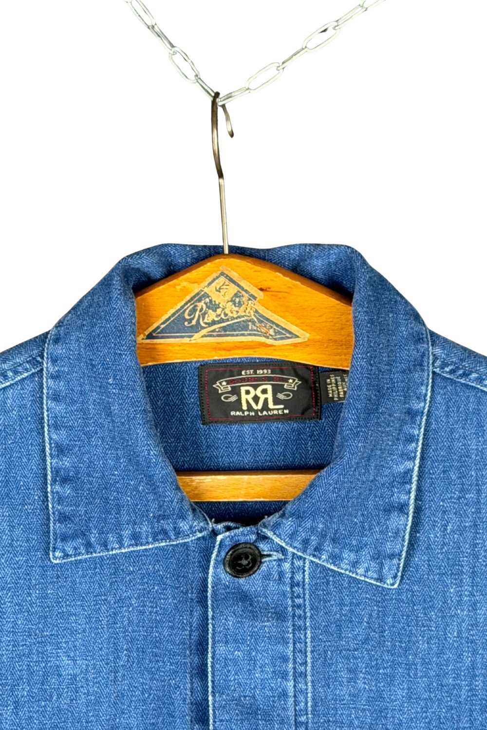 RRL Ralph Lauren RRL Cotton-Linen Herringbone Denim Work Jacket - ss15 est, Size US L / EU 52-54 / 3 - 3 Thumbnail