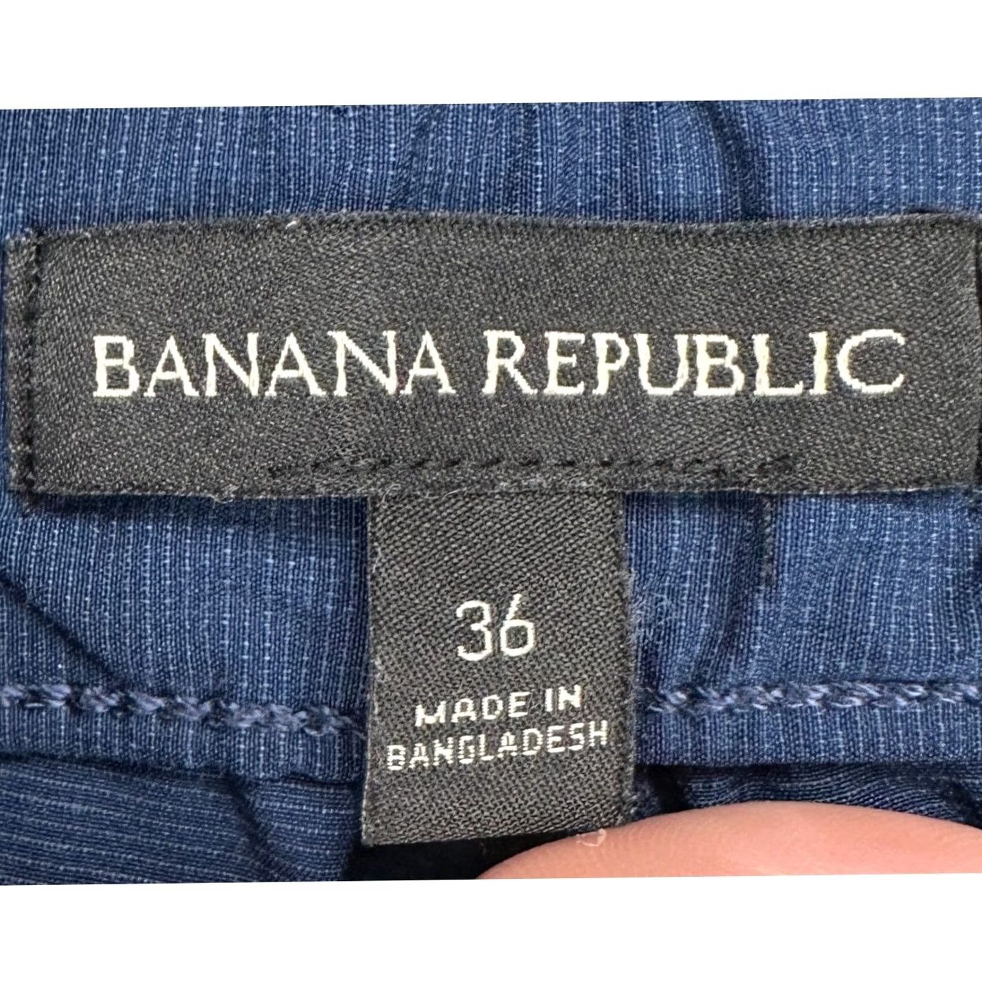 Banana Republic Banana Republic Shorts Mens 36 Navy Blue Khaki Chino Flat Front Stretch Pockets Navy/Blue Mens Pants Casual Outdoor Cotton Size US 36 / EU 52 - 3 Thumbnail