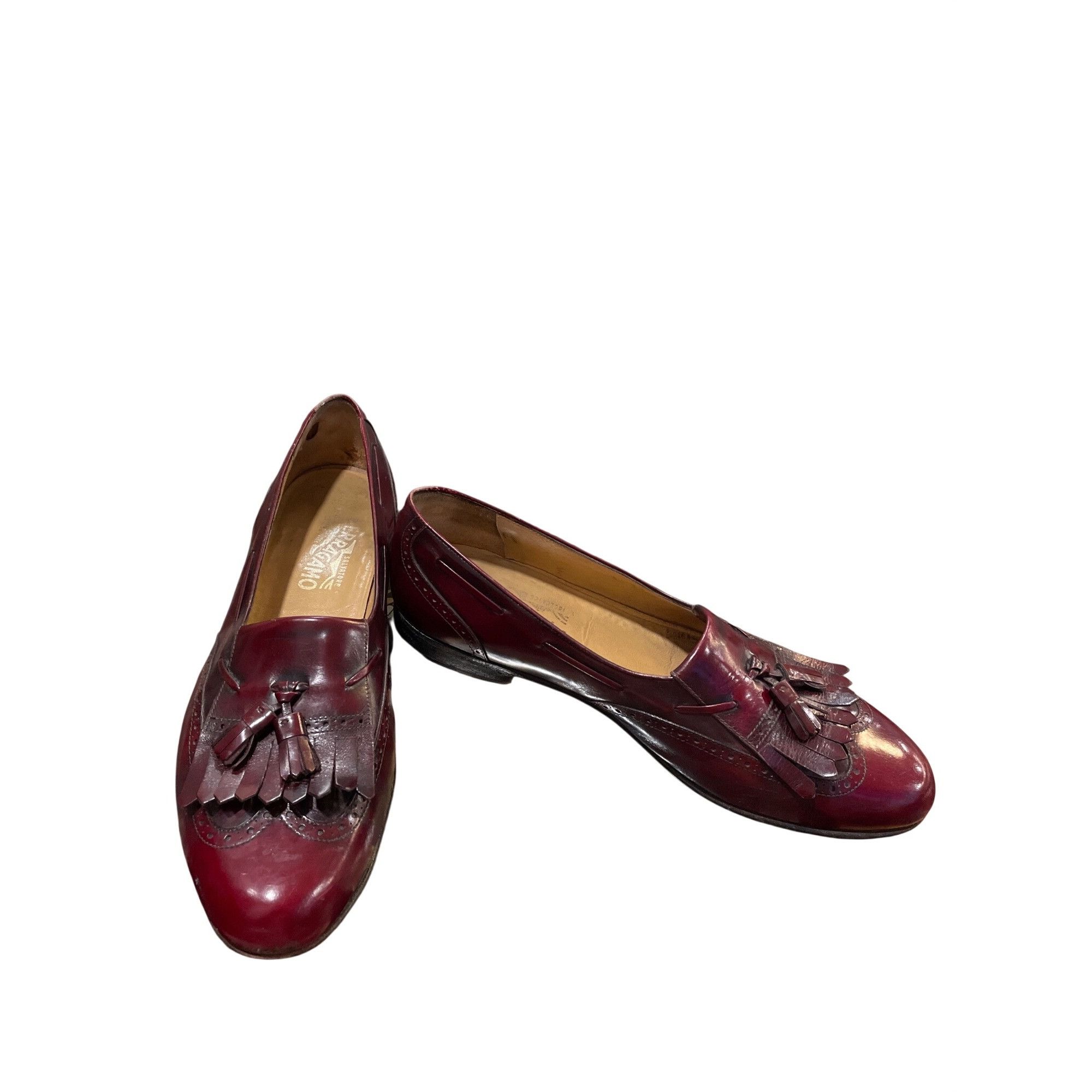 Salvatore Ferragamo Salvatore Ferragamo mens burgandy leather tassled oxford sho Size US 12 / EU 45 - 1 Thumbnail
