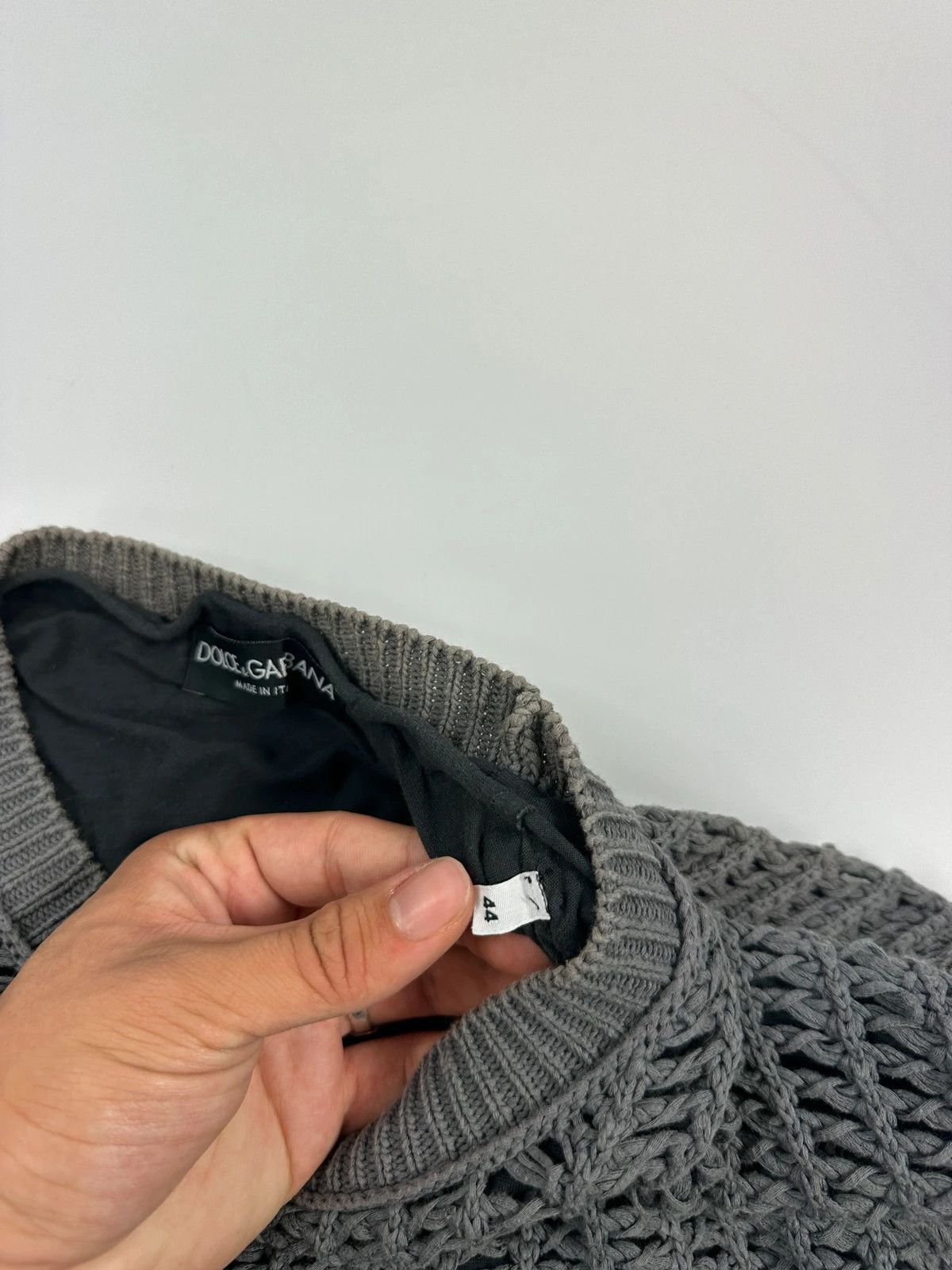 Dolce & Gabbana Dolce & Gabbana 00’s Net Double Layer Grey Mesh Cotton Knit Size US M / EU 48-50 / 2 - 9 Thumbnail