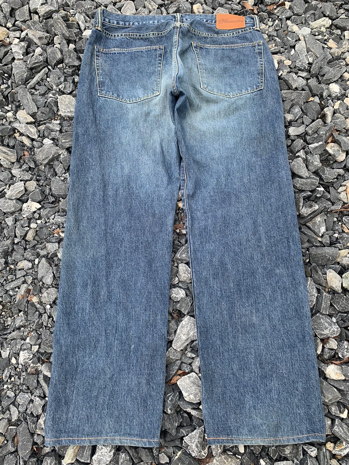 Japanese Brand ACOUSTIC SELVEDGE BUTTON FLY JAPANESE FADED DISTRESSED DENIM Size US 36 / EU 52 - 4 Thumbnail