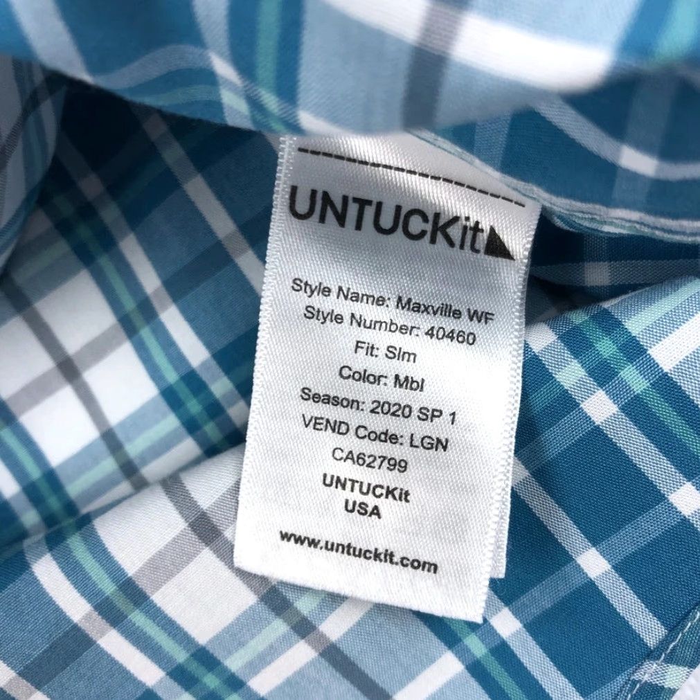 UNTUCKit UNTUCKit Maxville WF Men's L Slim Fit Wrinkle Free Plaid Button Down Shirt Size US L / EU 52-54 / 3 - 7 Thumbnail