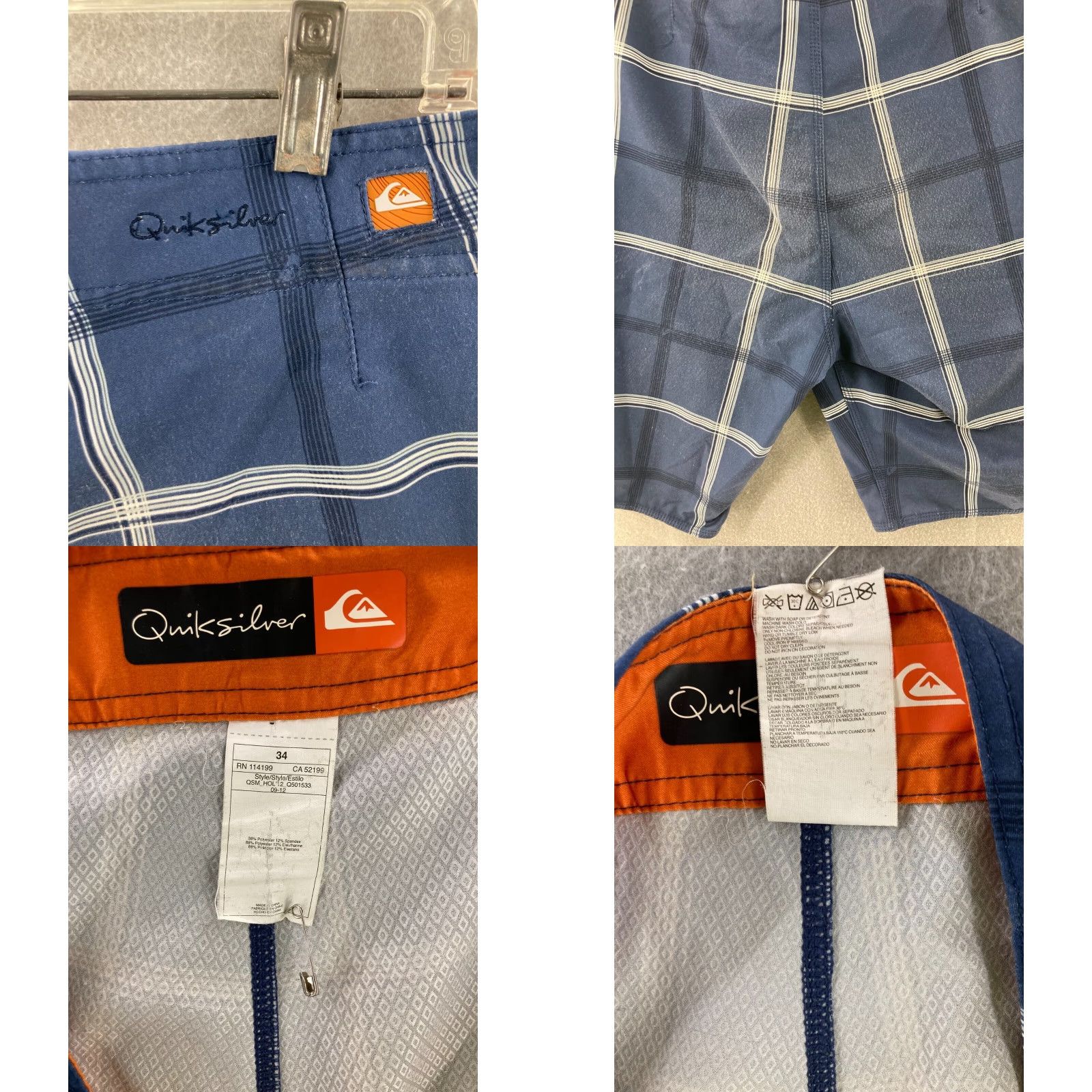 Quiksilver VINTAGE Quiksilver Bottom Mens 34 Blue Striped Lightweight Beach Surfer Pockets Size US 34 / EU 50 - 8 Thumbnail