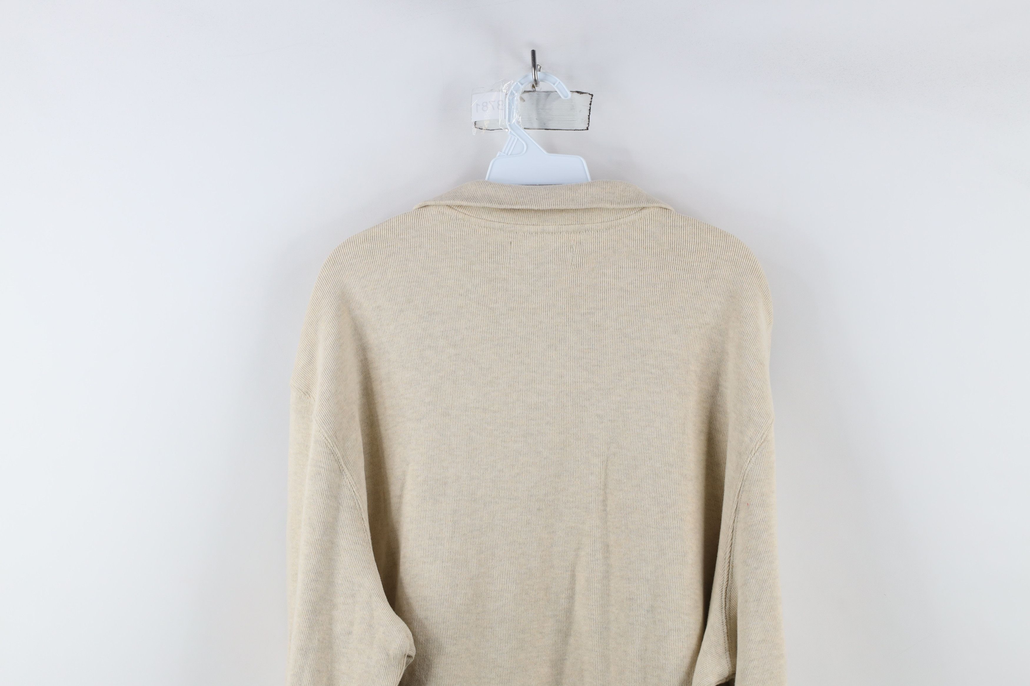 Ralph Lauren Vintage 90s Ralph Lauren Ribbed Knit Half Zip Sweater Beige Size US XXL / EU 58 / 5 - 11 Thumbnail