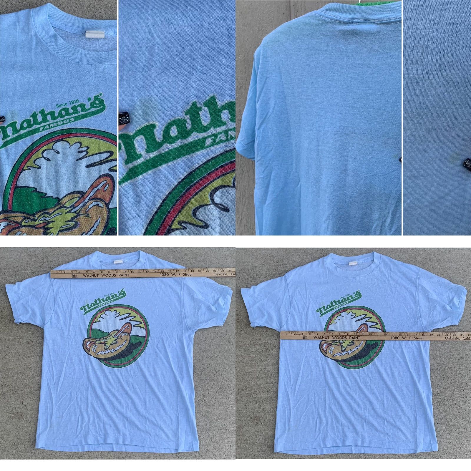 Vintage vintage Nathans Famous hot dogs t shirt XL blue graphic tee sportswear/Beach Men XS? (error) Size US XL / EU 56 / 4 - 8 Thumbnail