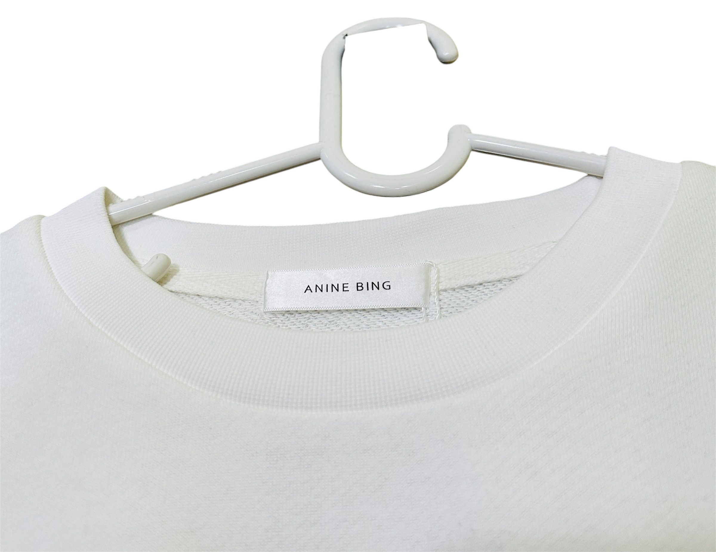Anine Bing White Logo Sweatshirt Size L / US 10 / IT 46 - 3 Thumbnail