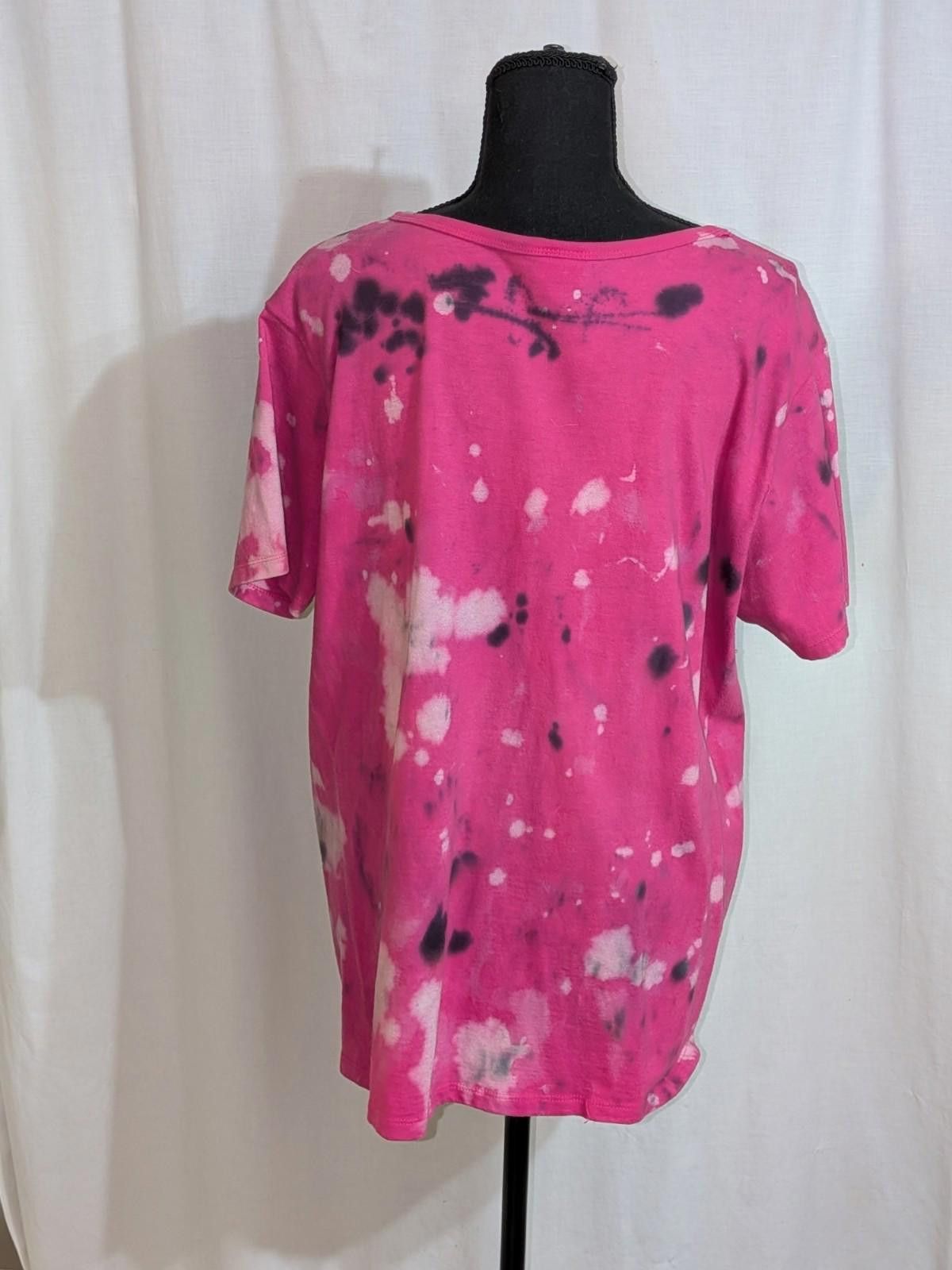 Hanes Women's Upcycled Tie-Dye Splatter Bleach Graffiti T-Shirt XL Size XL / US 12-14 / IT 48-50 - 3 Thumbnail