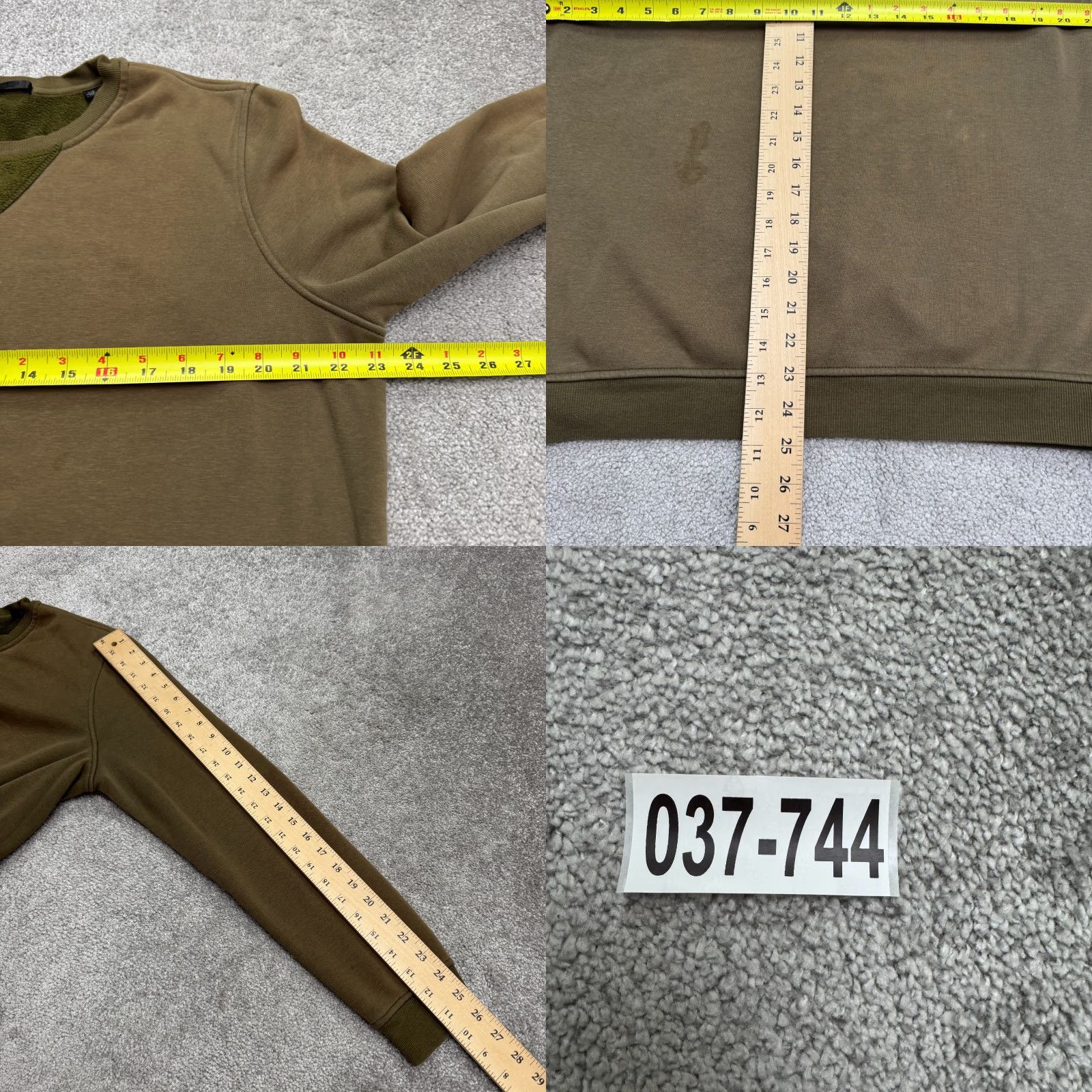 Olive ATM Pullover Sweatshirt Mens L Olive Green Elbow Patch Logo Classic Outdoor Streetwear Size US L / EU 52-54 / 3 - 9 Thumbnail