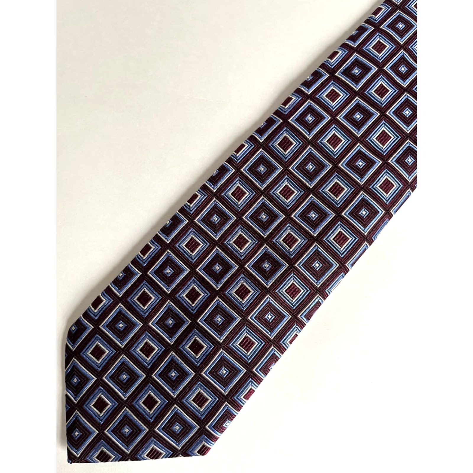 Canali Canali Tie Geometric Silk Made in Italy Men’s Wide 59" Purple Multicolor Designer Luxury Size ONE SIZE - 3 Thumbnail