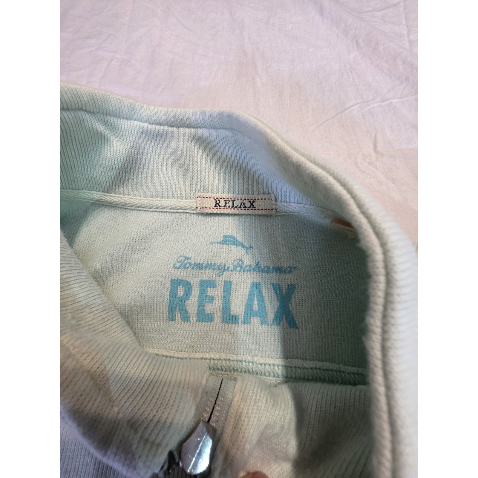 Tommy Bahama Tommy Bahama Quarter Zip Long Sleeve Pale Green Pullover Size US XXL / EU 58 / 5 - 6 Thumbnail