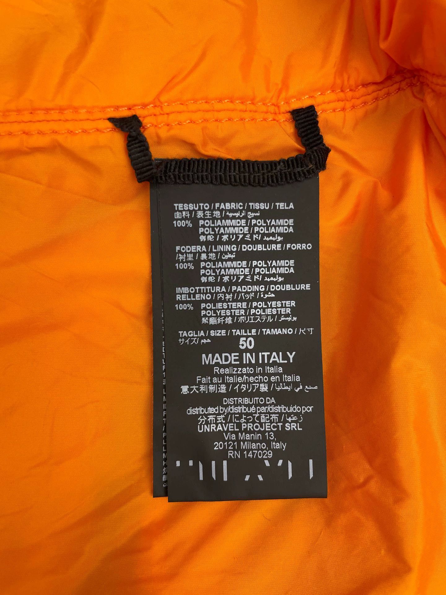 Ben Taverniti Unravel Project Unravel Project MA-1 Distressed Black Orange Liner Jacket Size US M / EU 48-50 / 2 - 4 Thumbnail