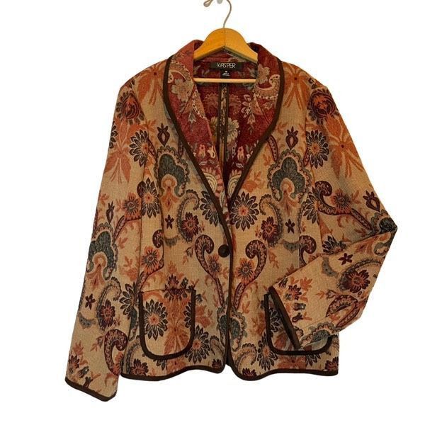 Vintage Vintage Kasper paisley tapestry jacket Size XXL / US 16-18 / IT 52-54 - 1 Thumbnail