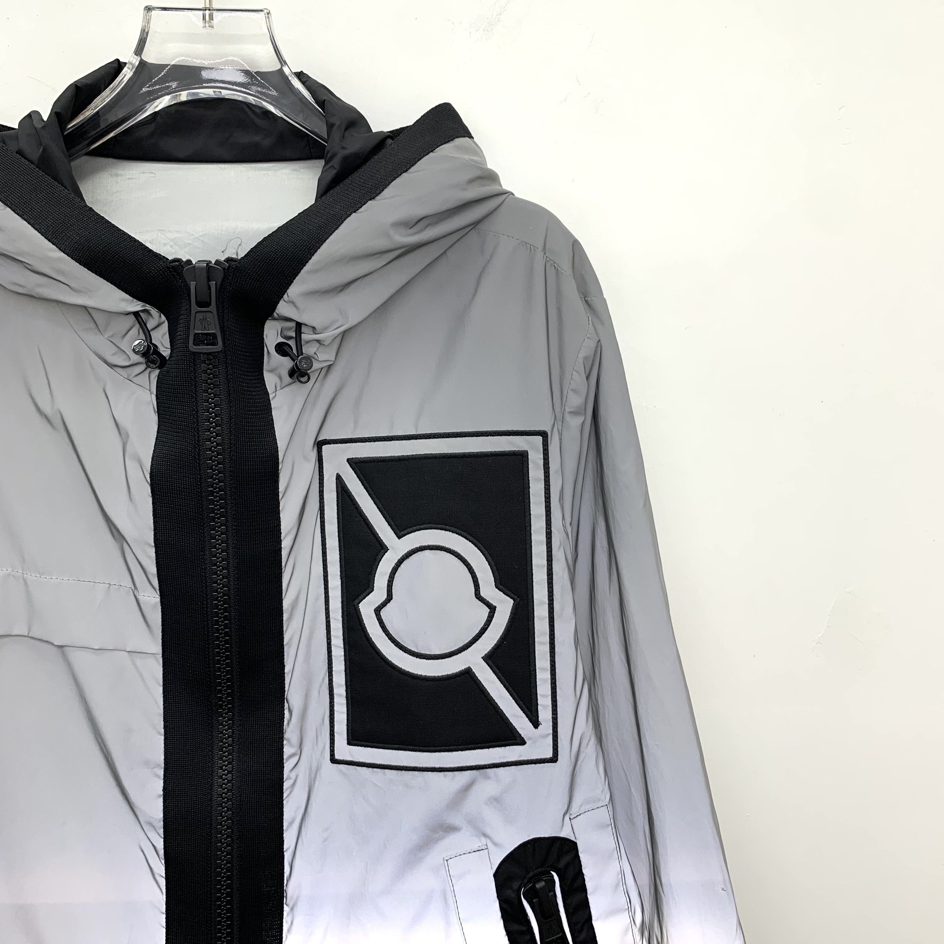Moncler Moncler Gauss Reflective Hoodie Jacket Grey (2) Size US M / EU 48-50 / 2 - 3 Thumbnail