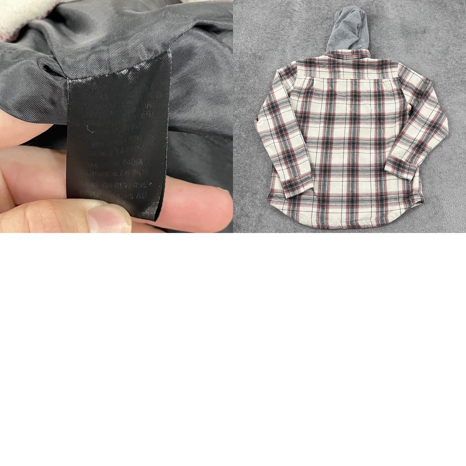 Vintage Dark Seas Jacket Mens Large Brown Red Plaid Flannel Hooded Button Up Pockets Size US L / EU 52-54 / 3 - 8 Thumbnail