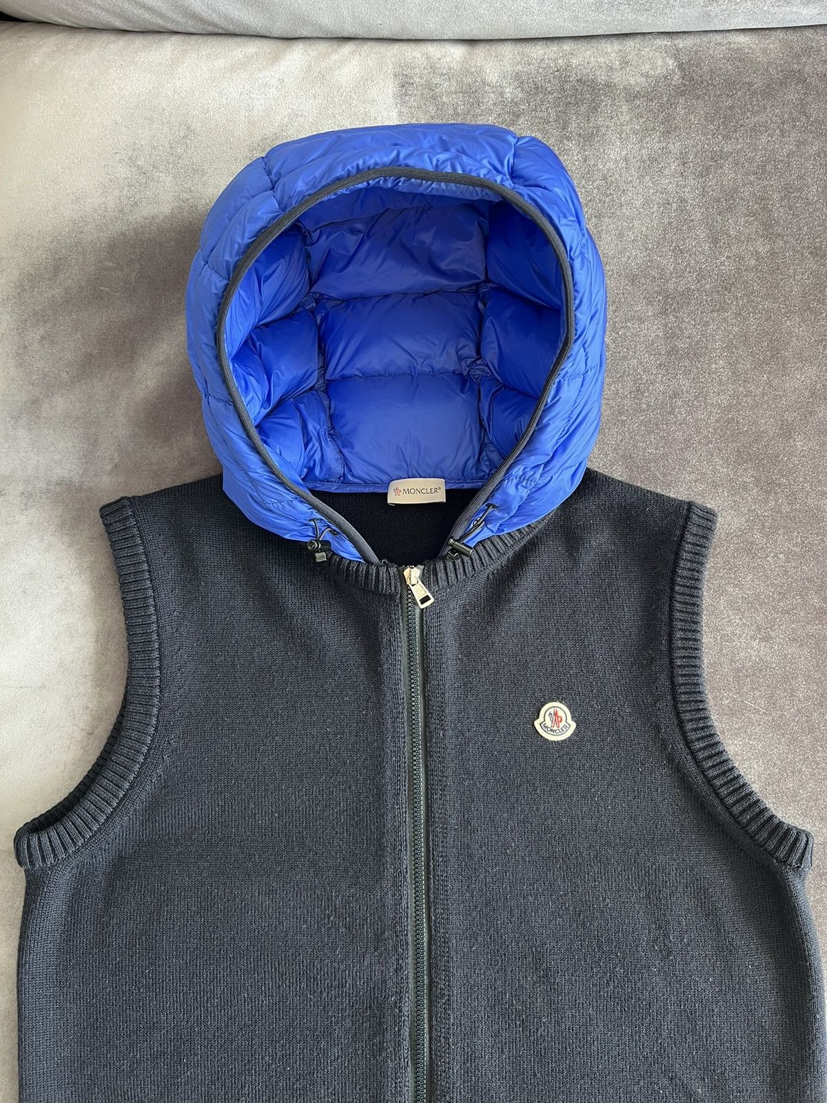 【ZP】MONCLER/MAGLIONE TRICOT GILET/L Moncler Royal Blue Maglione Tricot Gilet - size S