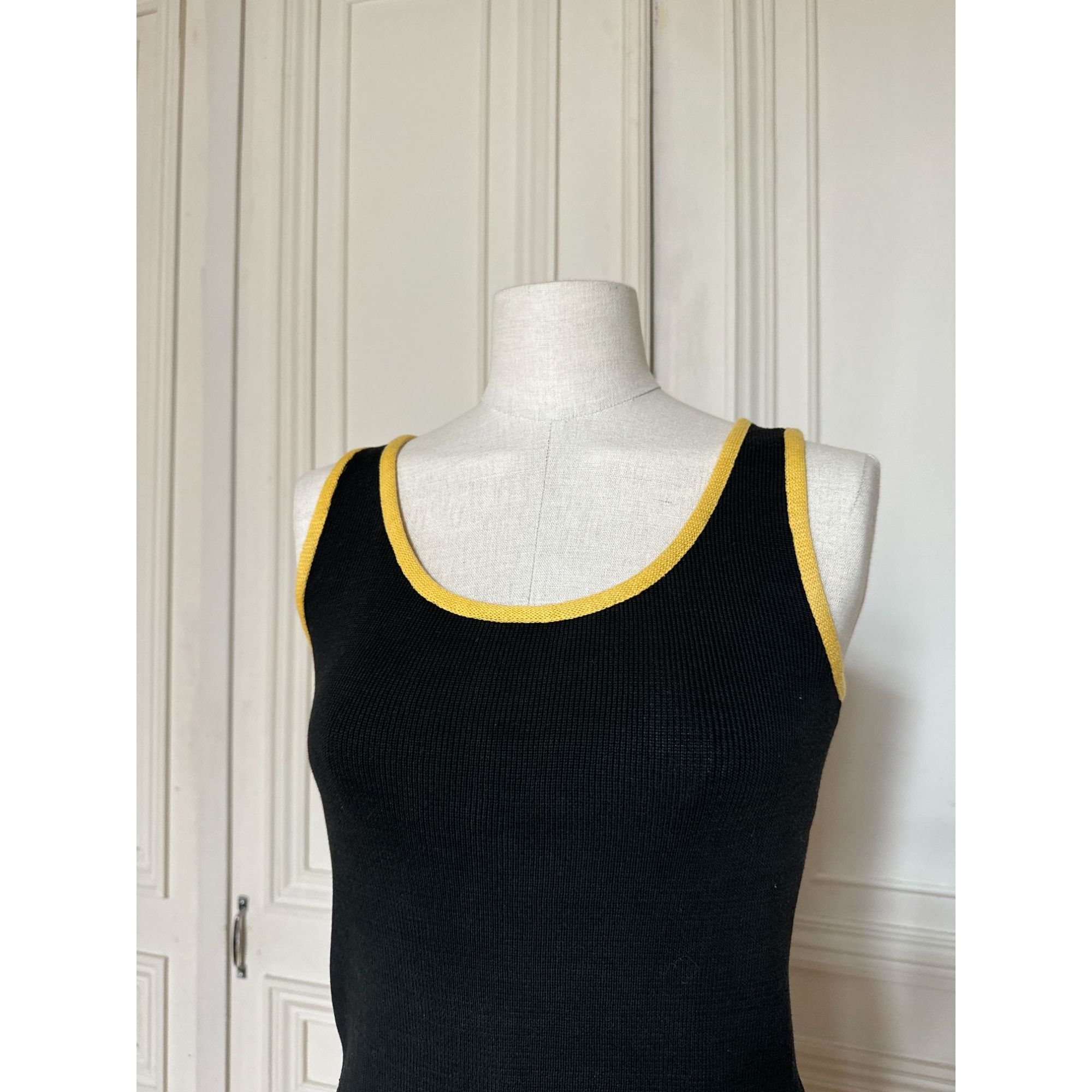 Yves Saint Laurent 1970s Black Cotton Tank Top Size S / US 4 / IT 40 - 3 Thumbnail