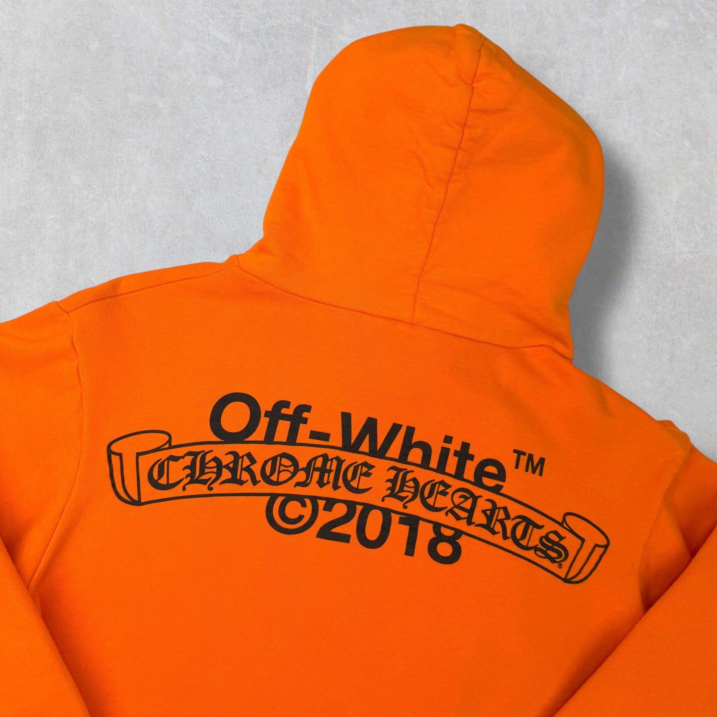 Chrome Hearts Chrome Hearts Off-White Scroll Orange Hoodie M Size US M / EU 48-50 / 2 - 3 Thumbnail