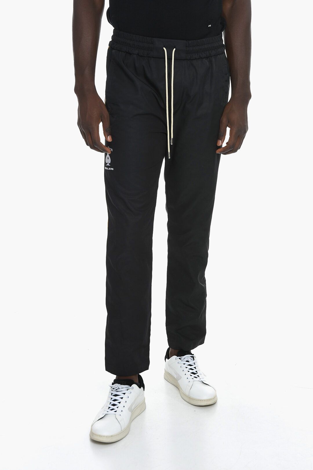 image of Just Don Og1Mm0424 Side Contrasting Band Sweatpants In Black, Men's (Size 34)