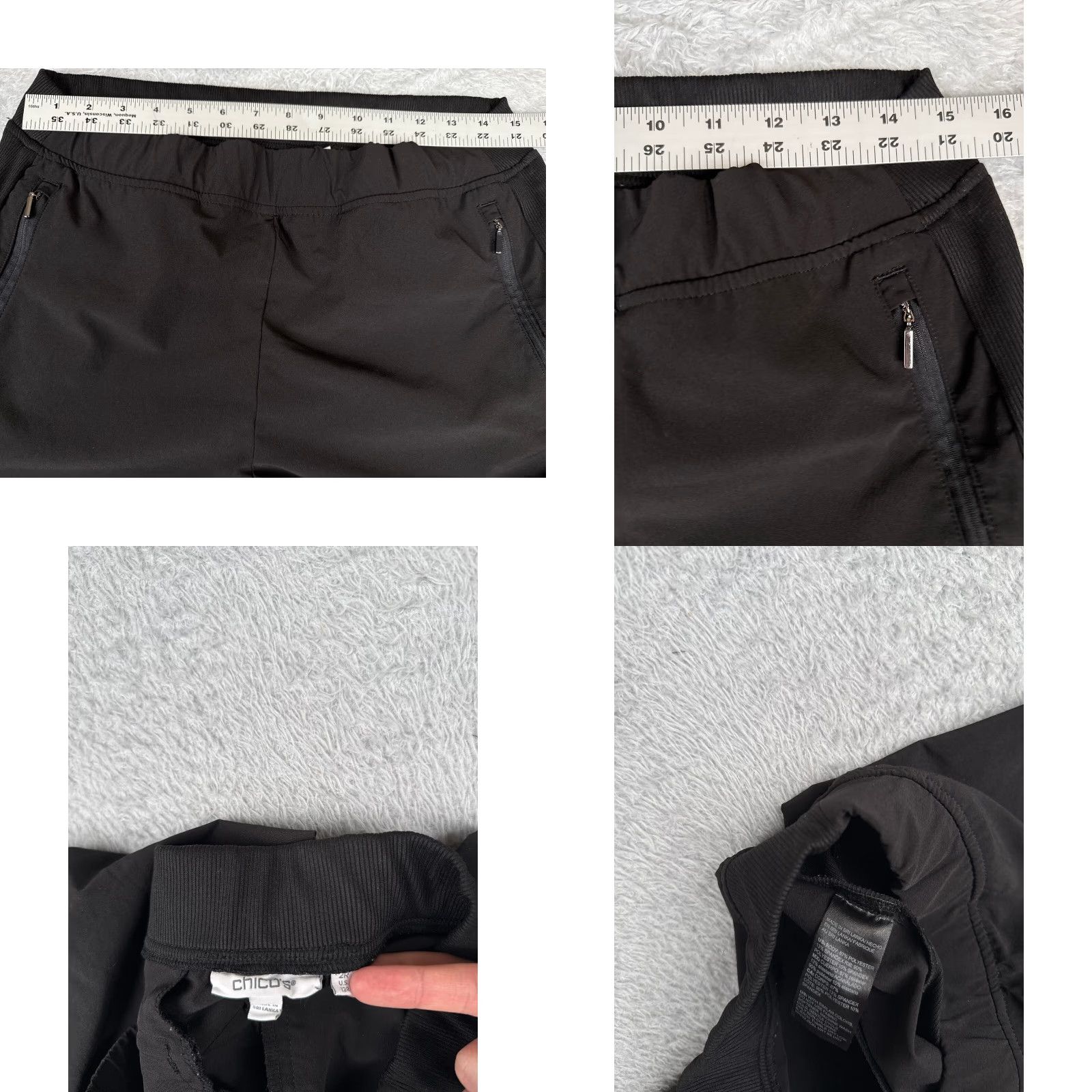 Vintage Chicos Women's Pants 2 Black Polyester Blend Stretch Straight Leg 30x26 Size 26" / US 2 / IT 38 - 8 Thumbnail