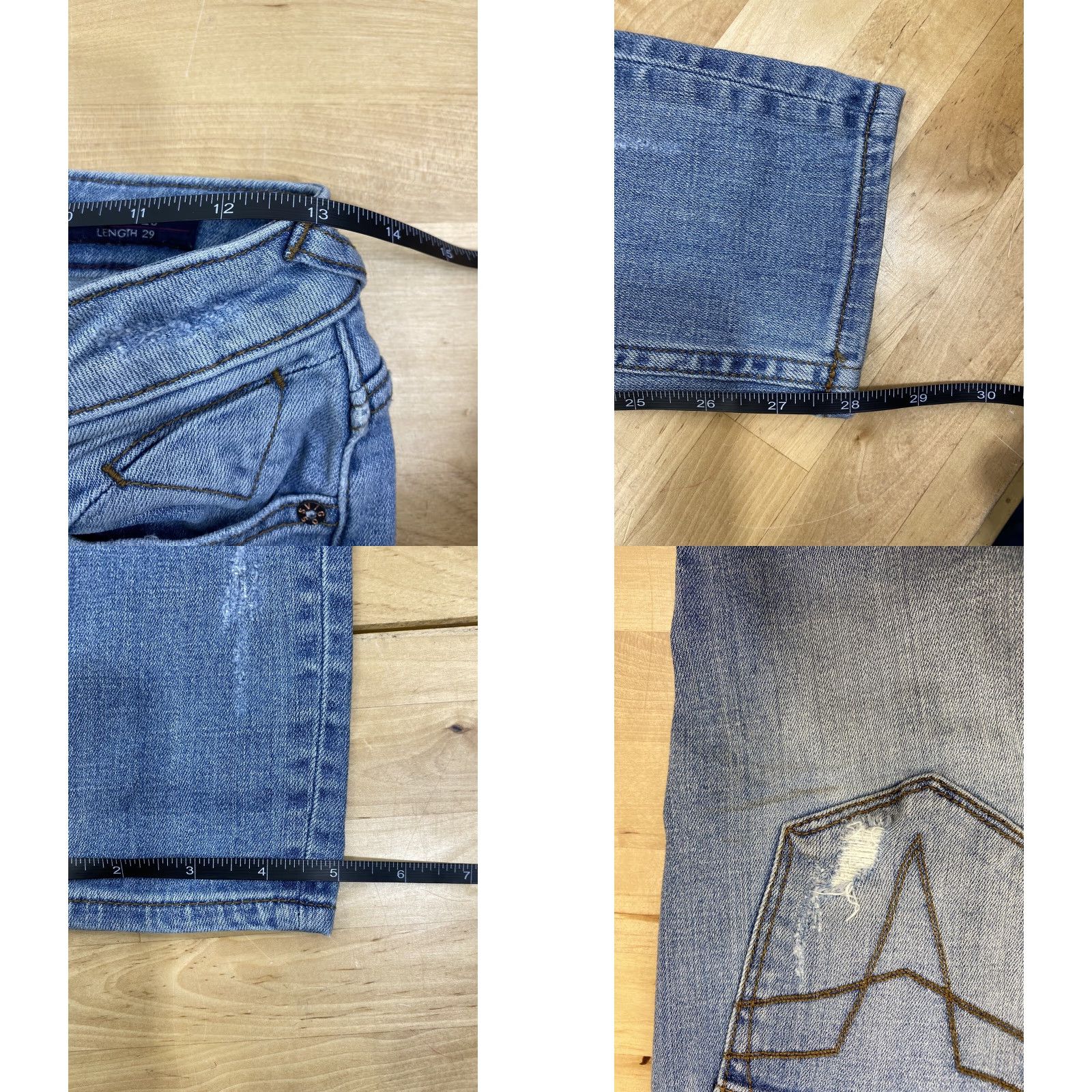 Vintage VIGOSS The Chelsea Skinny Light Blue Denim Jeans 26x29 Womens Distress Blue Inseam 29 Jeans 3760 Size 26" / US 2 / IT 38 - 8 Thumbnail