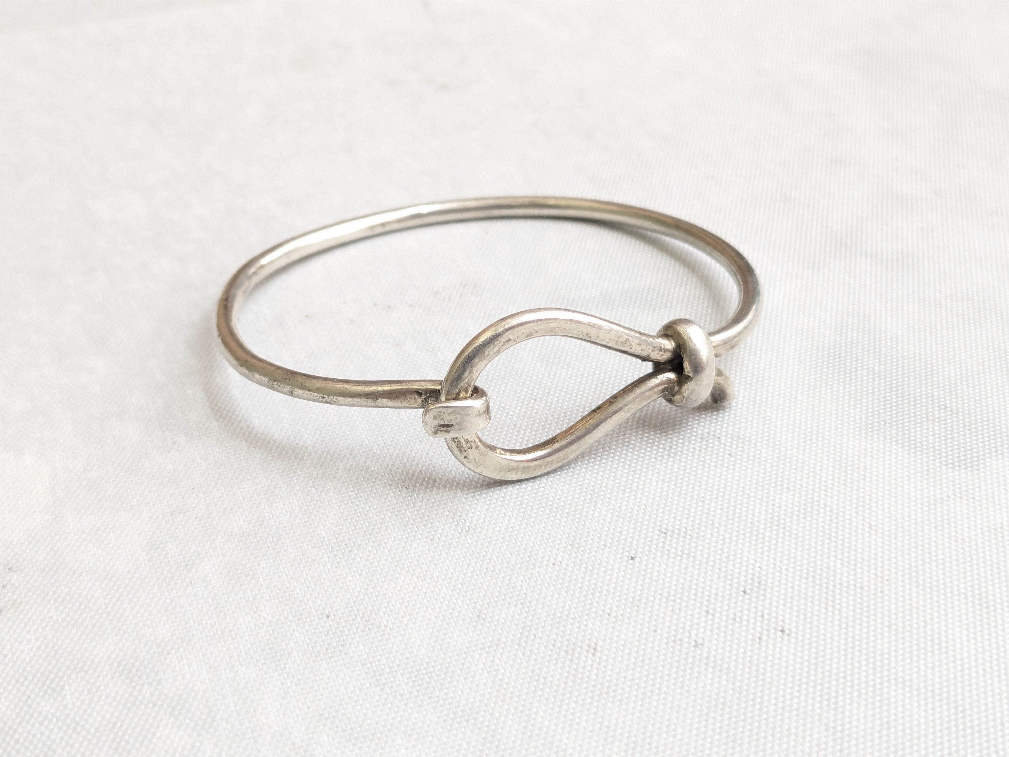 Jewelry Vintage Sterling Silver Bracelet Hook Wire Taxco Mexico 6.5" Size ONE SIZE - 1 Thumbnail