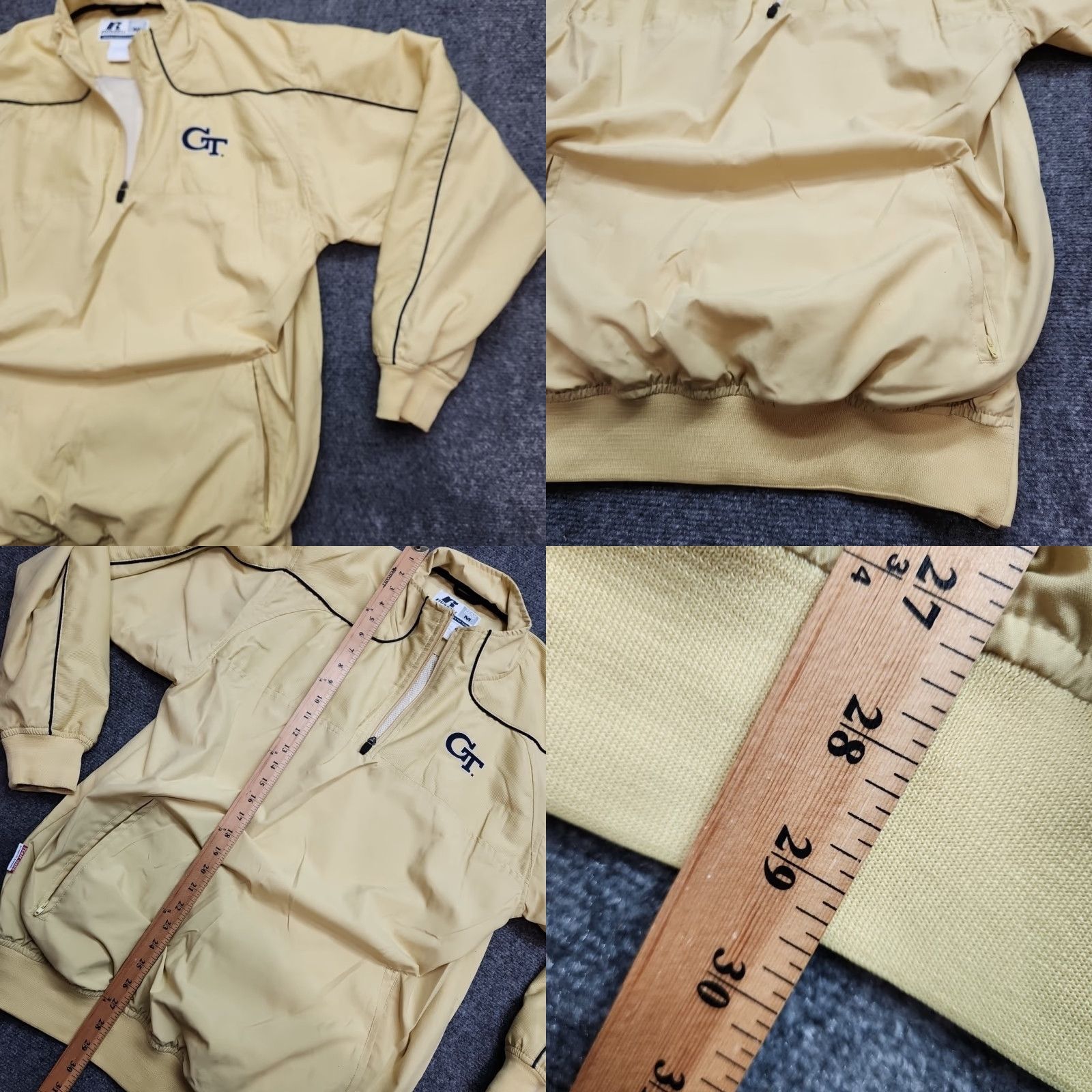 Russell Athletic VINTAGE Georgia Tech Windbreaker Men Medium Russell Athletic Team Issue Pullover Yellow M Jacket Size US M / EU 48-50 / 2 - 8 Thumbnail