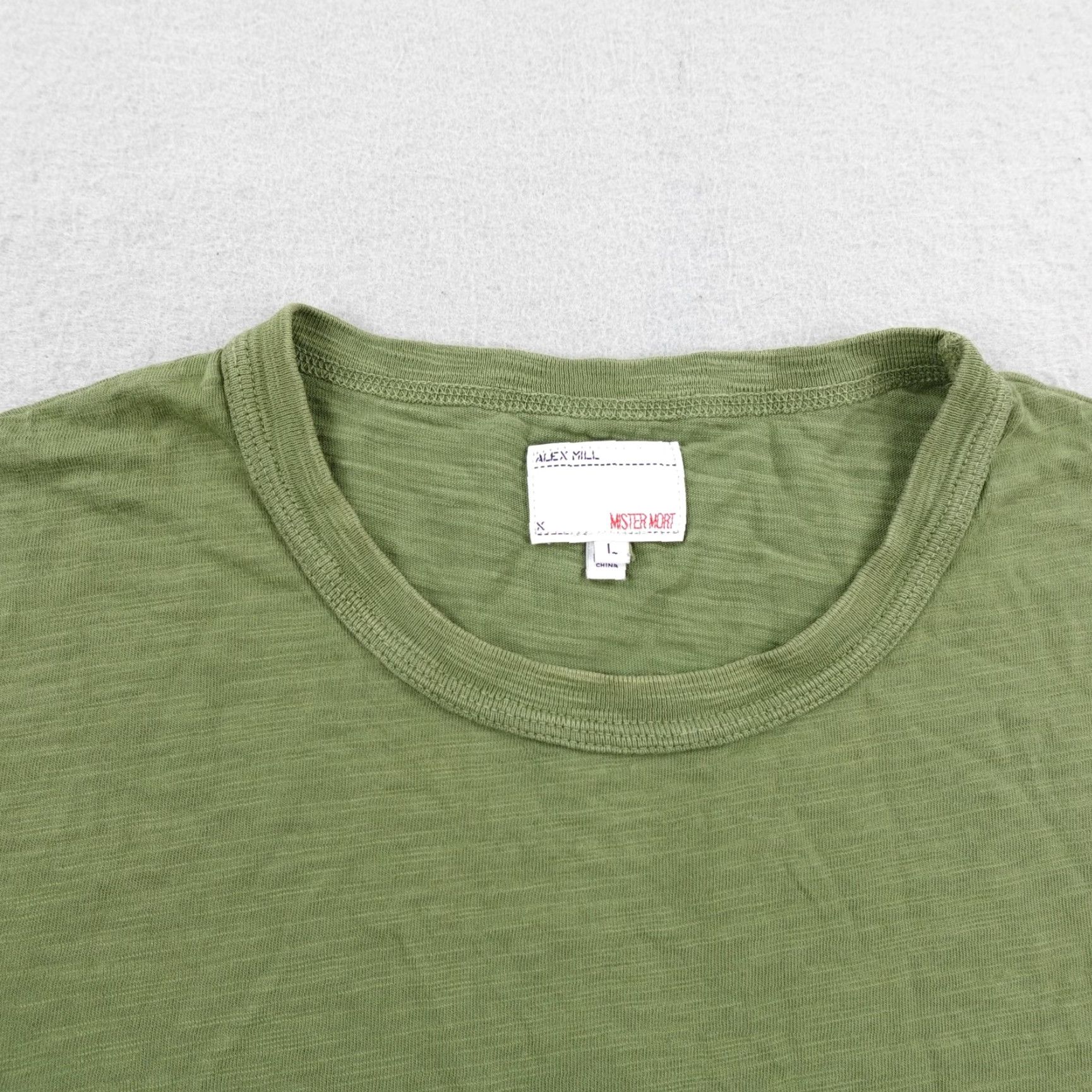 Alex Mill Alex Mill Shirt Mens Large Green Mister Mort Slub Knit Cotton Short Sleeve Tee Size US L / EU 52-54 / 3 - 2 Thumbnail