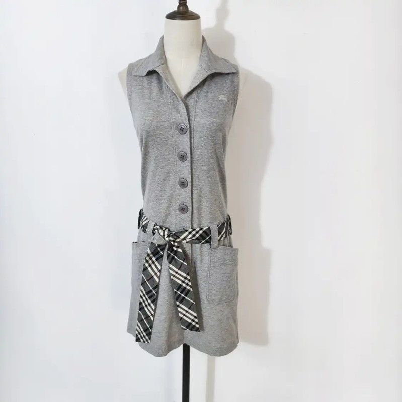 Burberry Burberry Summer Gray Cotton Blend Dress Size M / US 6-8 / IT 42-44 - 1 Thumbnail