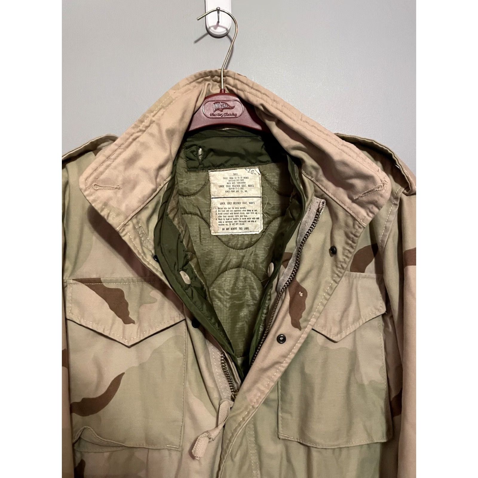 Vintage VINTAGE USGI US ARMY Surplus M65 Field Jacket Desert Storm War Era Camo Coat Small Size US S / EU 44-46 / 1 - 6 Thumbnail