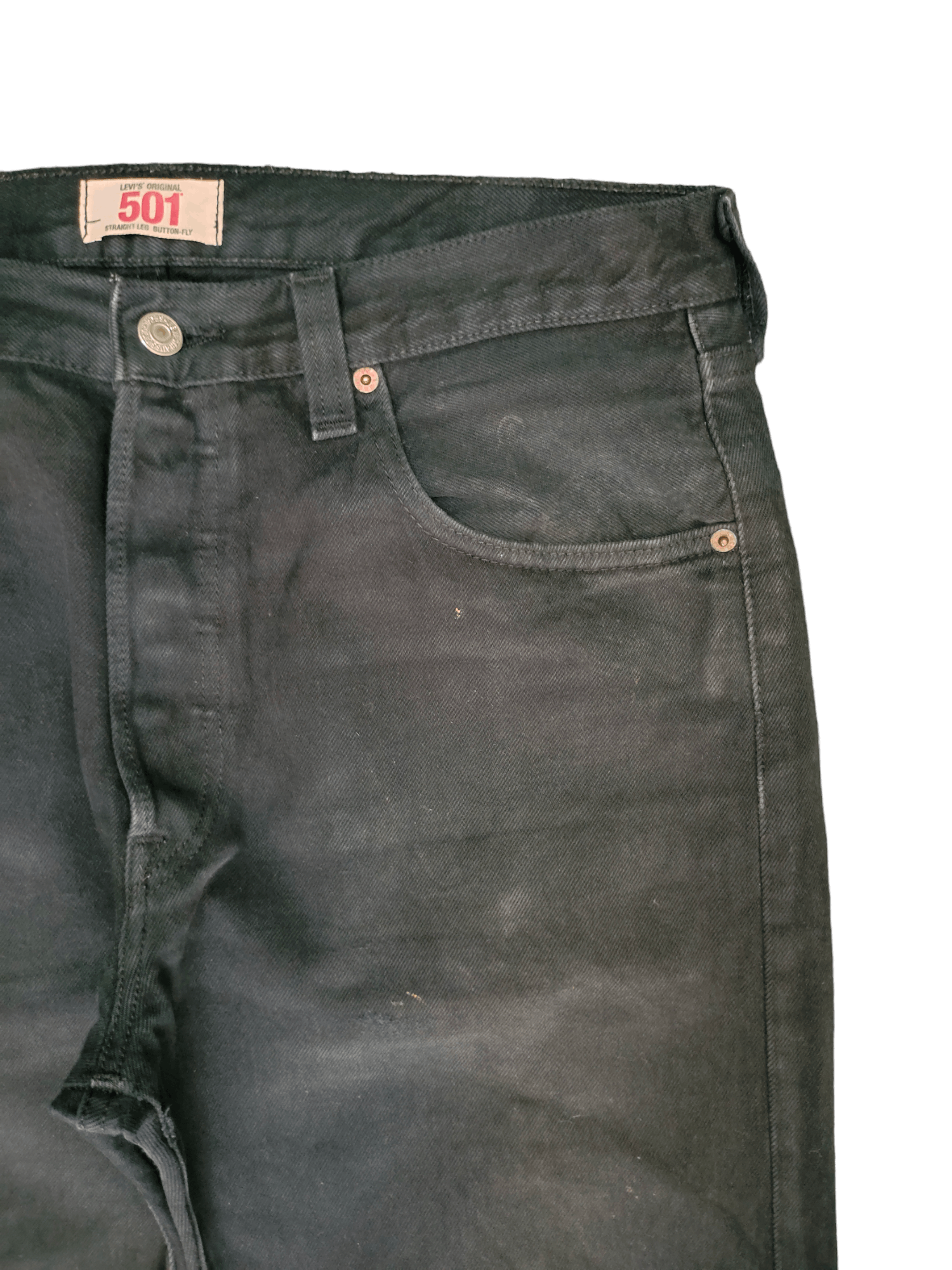 Levi's Vintage Clothing Size 34x31 Vintage Levis 501 Super Black Jeans Distressed Size US 34 / EU 50 - 3 Thumbnail