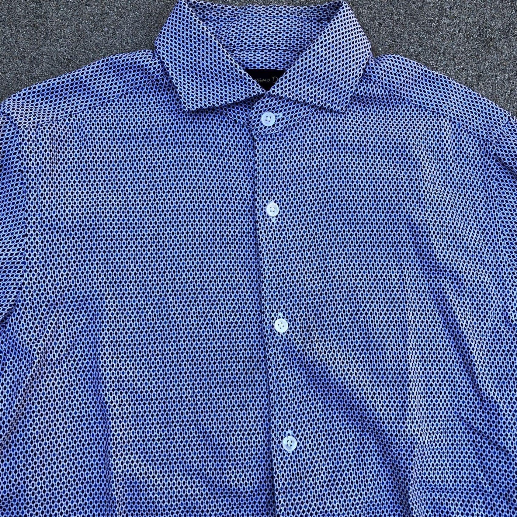 Massimo Dutti MASSIMO DUTTI Dress Shirt Men's MEDIUM Blue Long Sleeve Cotton Designer Size 40R - 7 Thumbnail