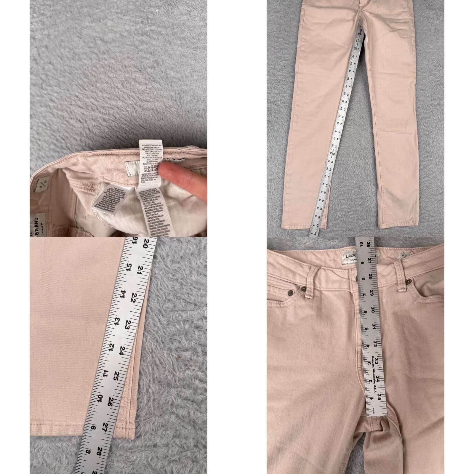 Lucky Brand VINTAGE Lucky Brand Jeans Women Skinny Mid Rise 27x28 Pink Cotton Blend Fall Spring Summer Winter Size 27" / US 4 / IT 40 - 8 Thumbnail