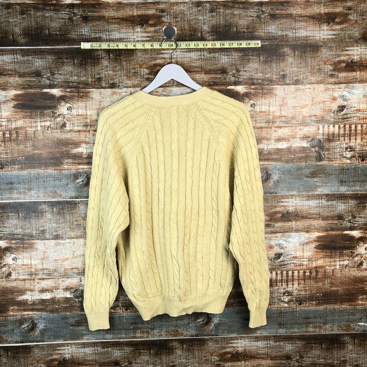 Vintage DLL Rama japan vintage Yellow Cardigan Knitwear #C046 Size US L / EU 52-54 / 3 - 12 Thumbnail