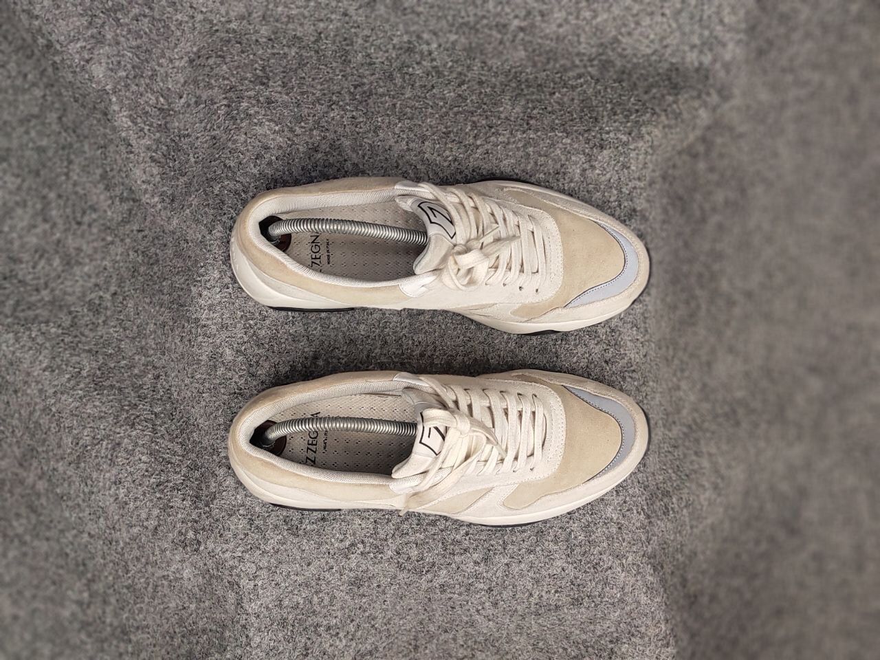 Z Zegna Z Zegna Design Suede Leather Beige low top Lace Up Sneakers Size US 9.5 / EU 42-43 - 3 Thumbnail