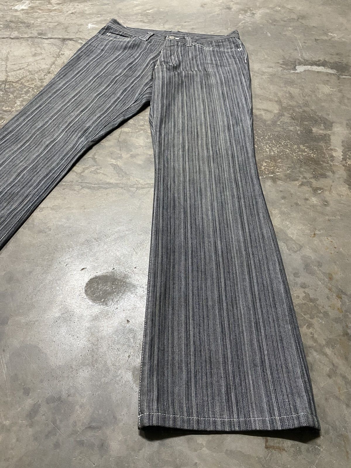 If Six Was Nine × Le Grande Bleu (L.G.B.) × Tornado Mart Flare Jeans Tornado Mart Wabash Stripe Size US 30 / EU 46 - 2 Thumbnail