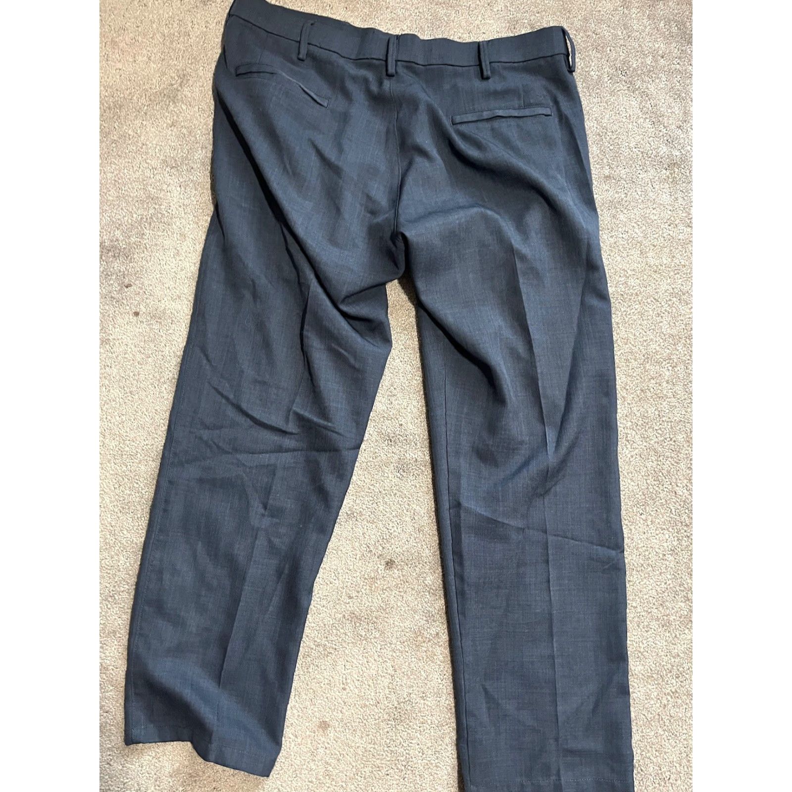 Haggar VINTAGE Haggar H26 Men's Chino Pants - Blue Cotton Blend Flat Front Straight Leg Regular Fit Size 36x30 Size US 36 / EU 52 - 3 Thumbnail