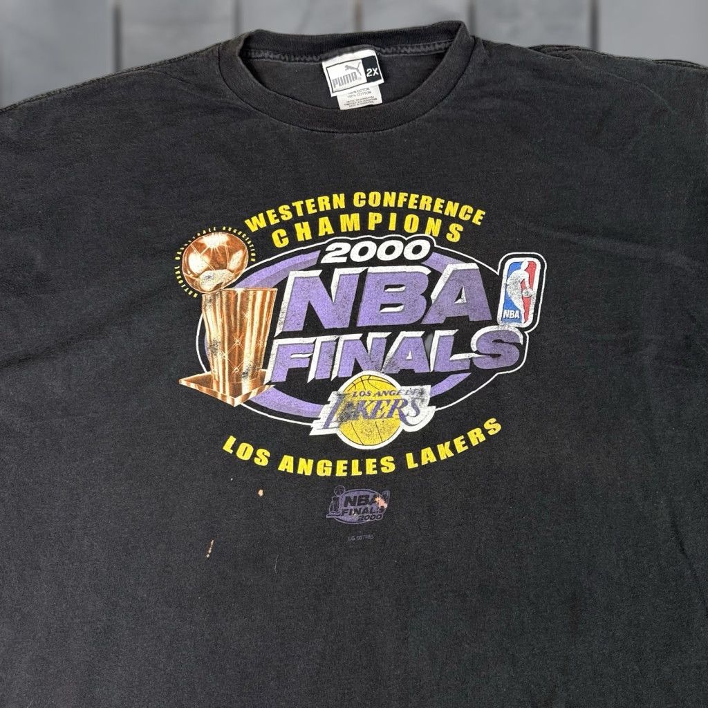 Puma VINTAGE Los Angeles Lakers T Shirt Adult 2XL Black PUMA NBA Finals Champions Rare T Size US XXL / EU 58 / 5 - 1 Thumbnail