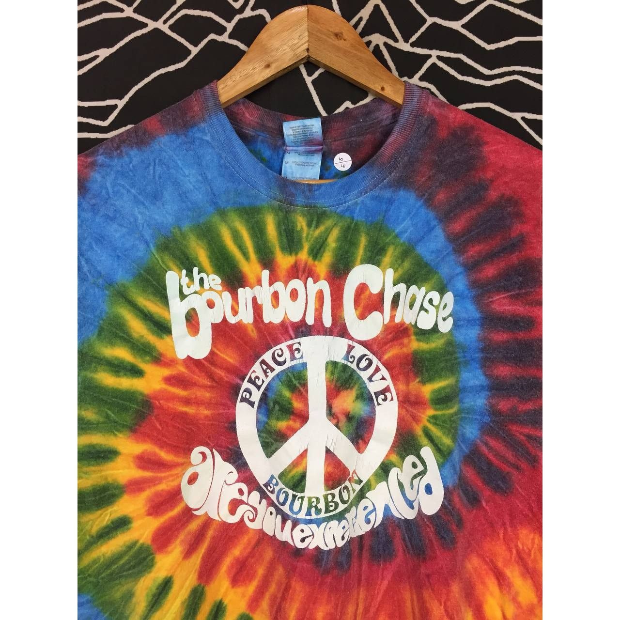 Gildan × Vintage The Bourbon Chase Groovy Crew Love & Peace Tie-Dye Tee Size US M / EU 48-50 / 2 - 3 Thumbnail