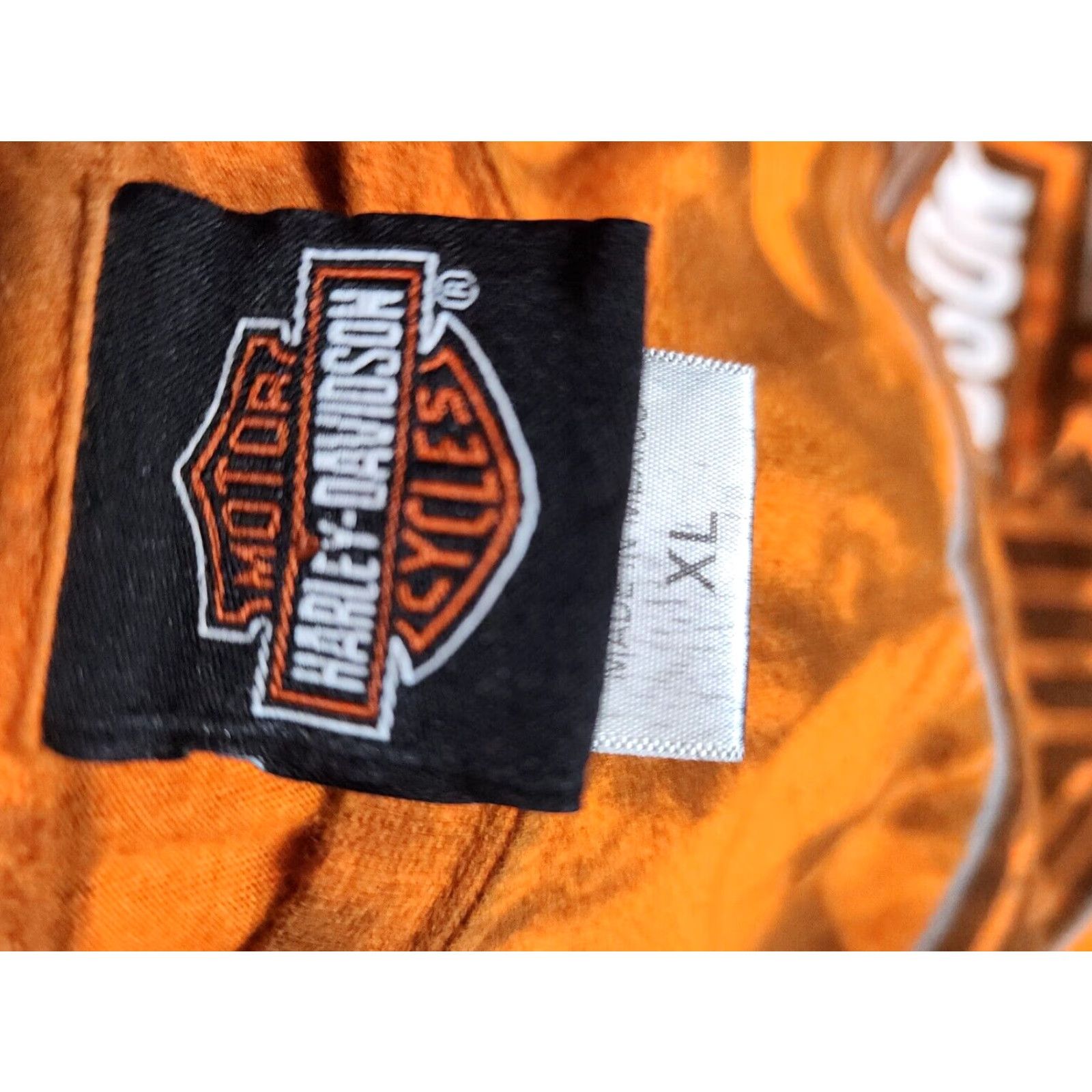 Harley Davidson Harley-Davidson Motorcycle Mt. Cheaha Oxford AL Mens XL Orange Tie Dye Short Sleeve T-Shirt Size US XL / EU 56 / 4 - 6 Thumbnail