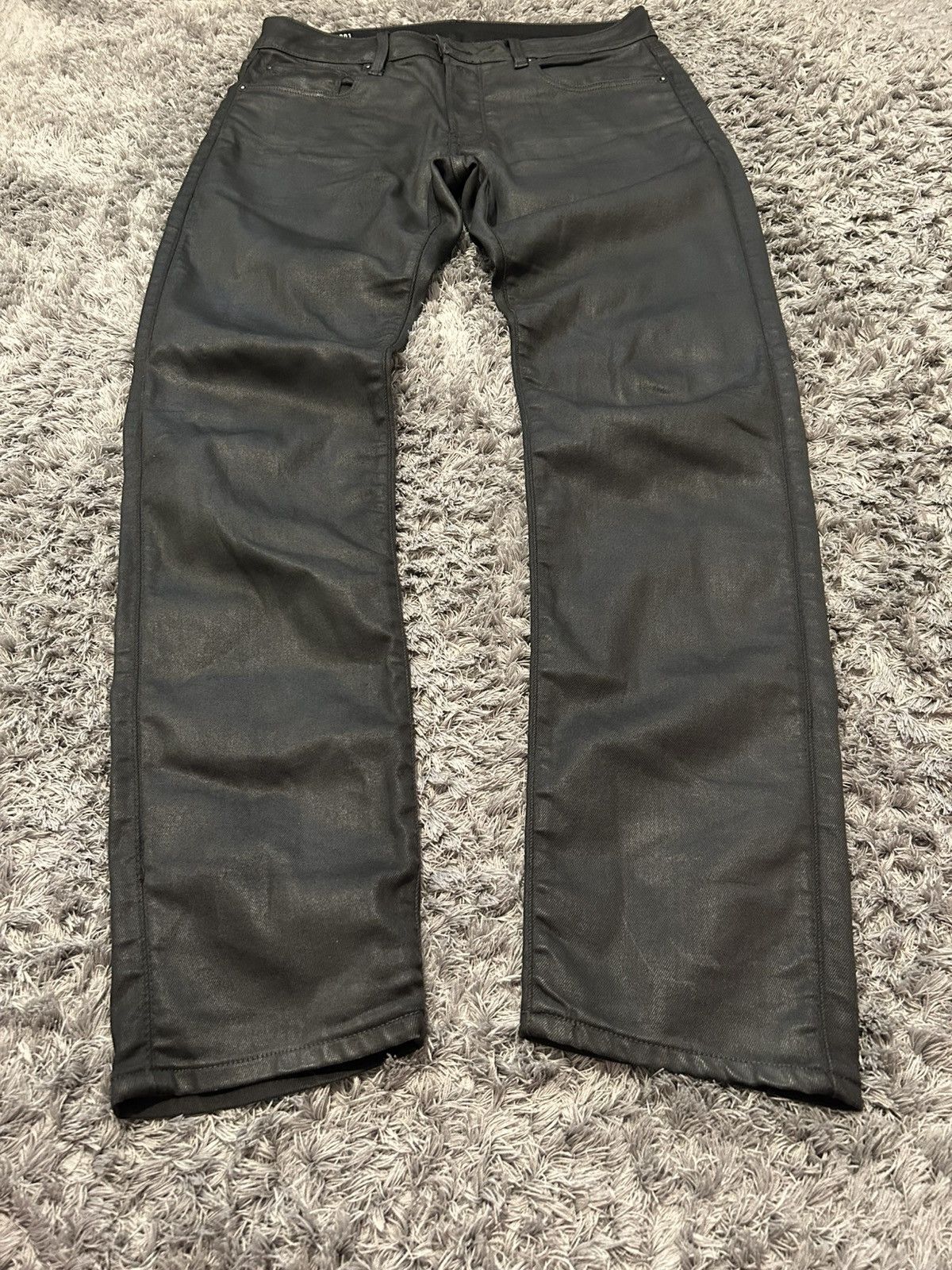 Vintage G-Star slim fit leather waxed denim