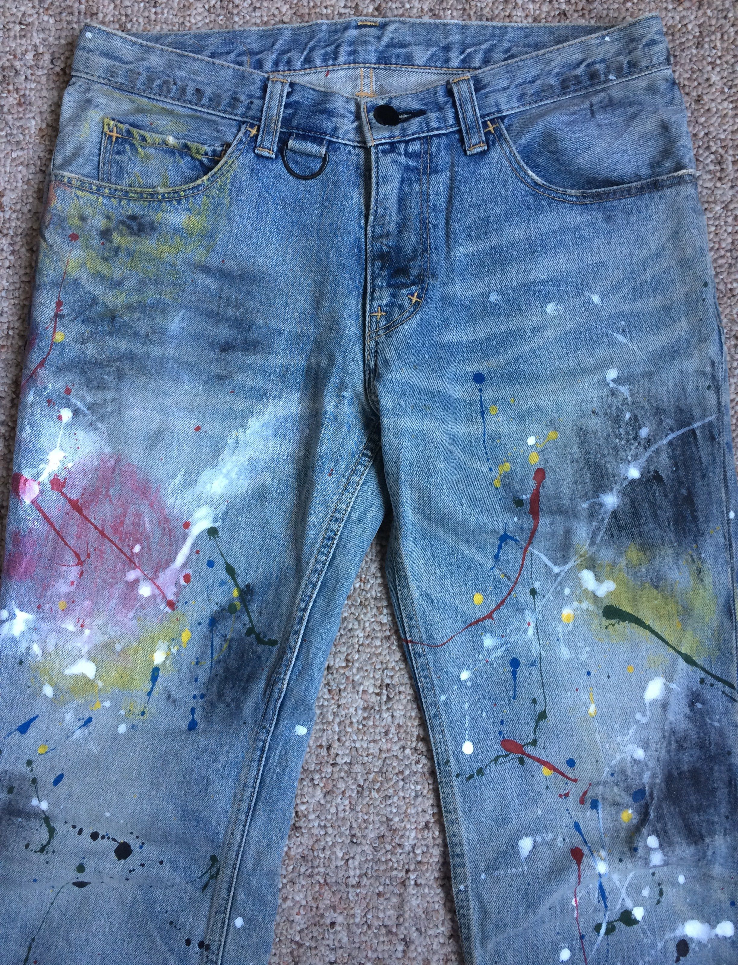 Number (N)ine SS06 Painted Denim Size US 30 / EU 46 - 2 Thumbnail