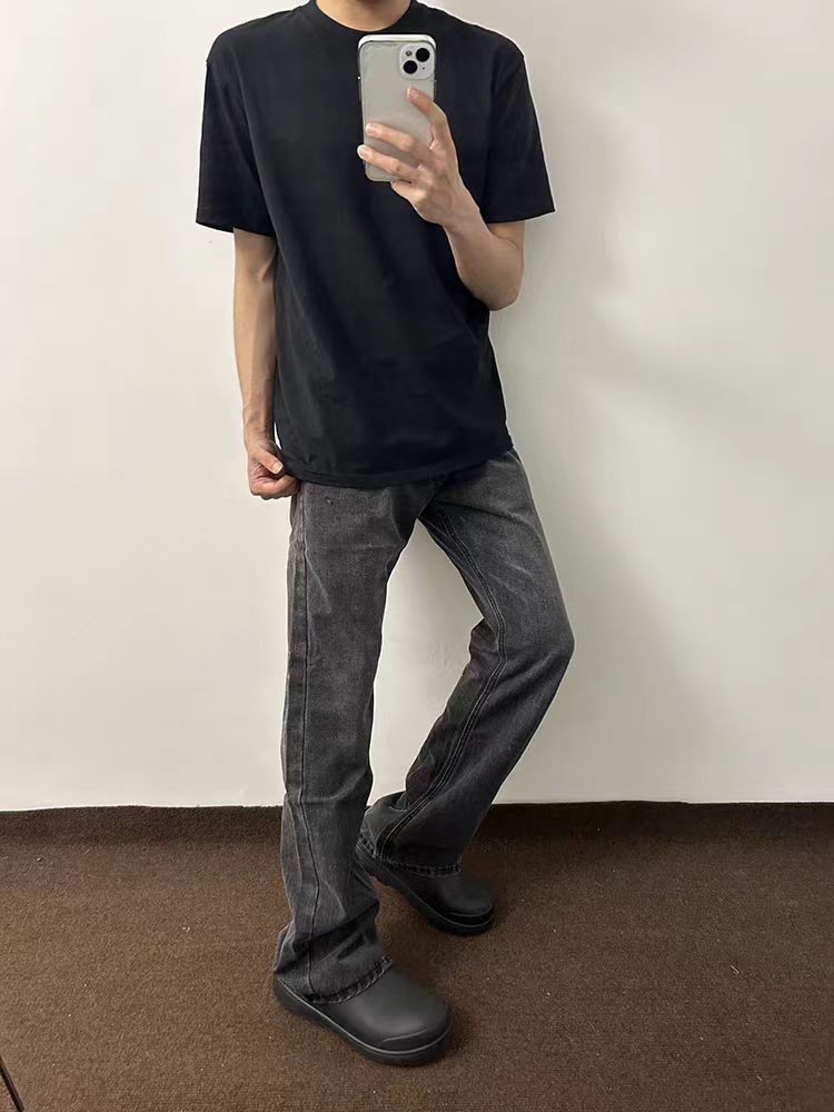 Japanese Brand × Jean Street Y2K Washed Cat Whiskers Micro Flare Vintage Jeans Size US 34 / EU 50 - 5 Thumbnail