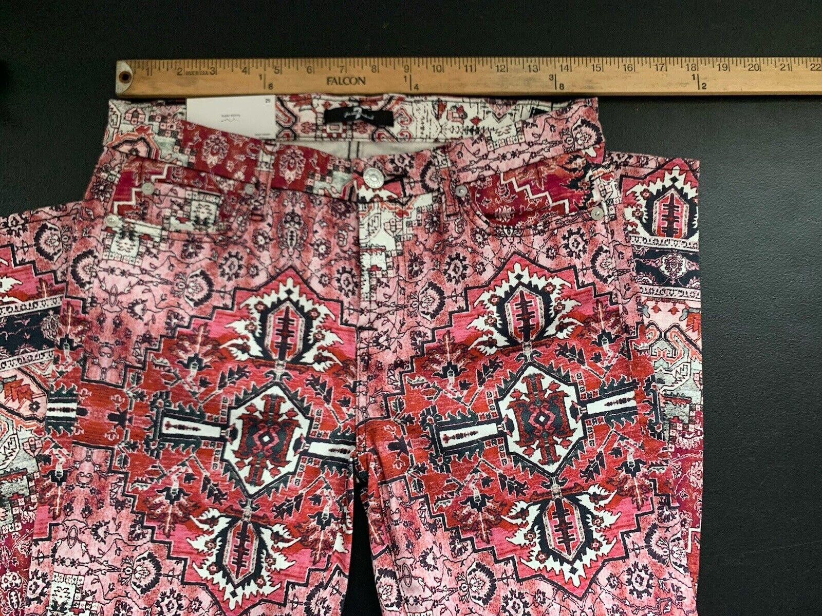 7 For All Mankind 7 For All Mankind Ankle Skinny Pants Multicolor Tribal Size 29" - 12 Thumbnail